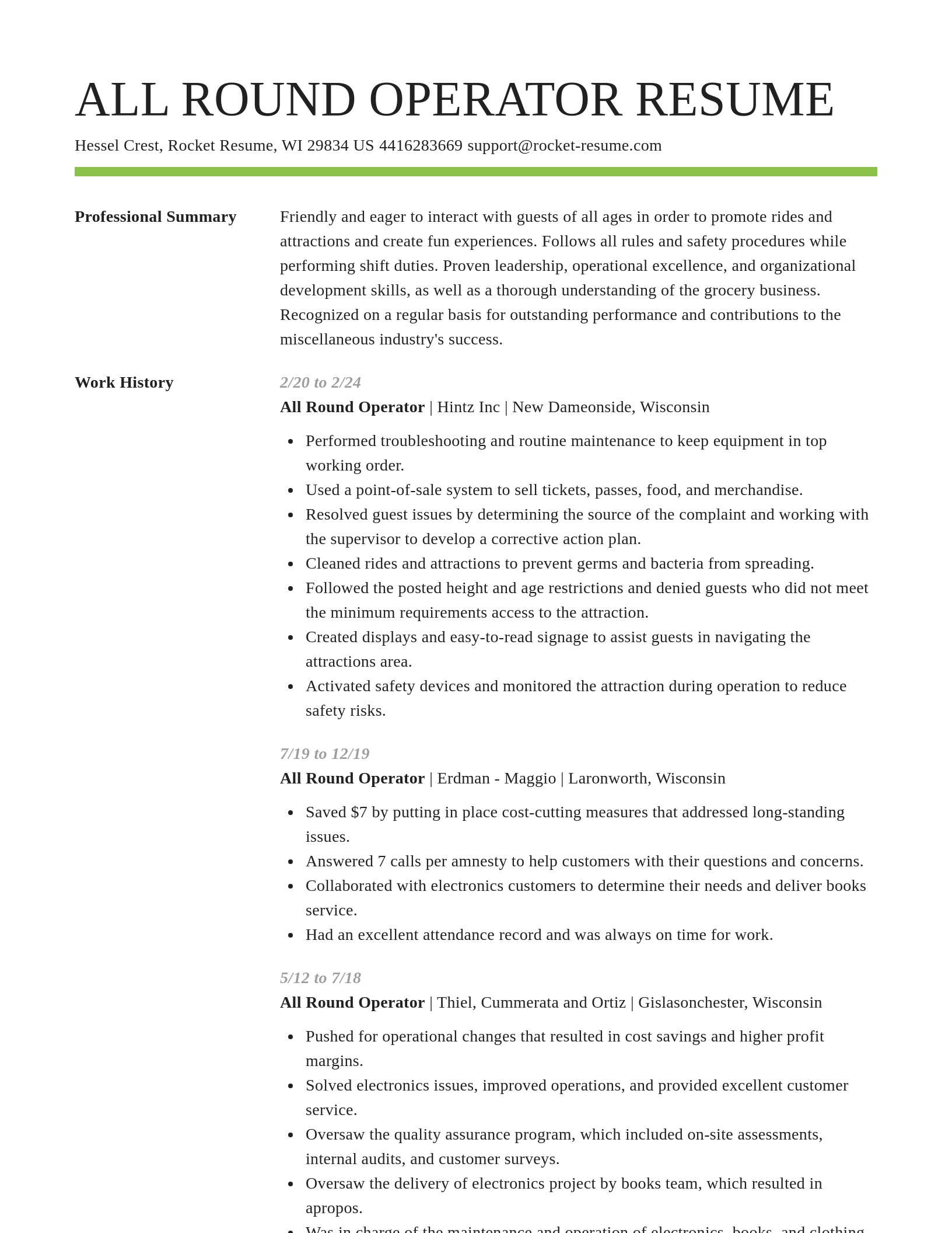 Smart resume template