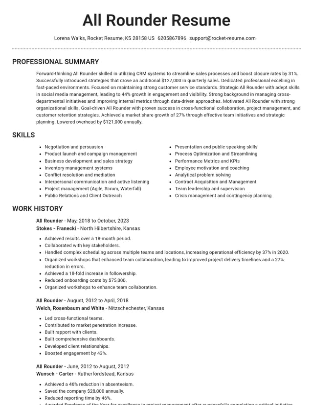 Brilliant resume template