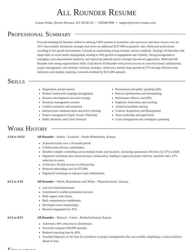 Director resume template