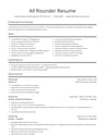 All Rounder resume template