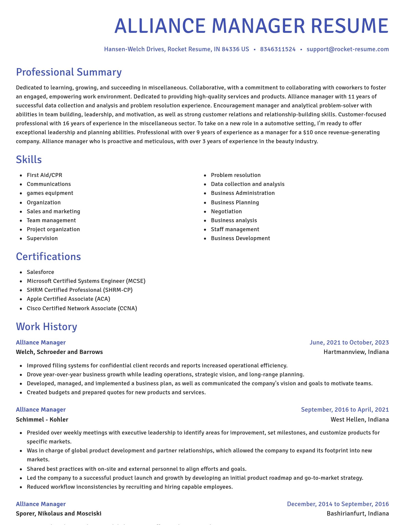 Novel resume template