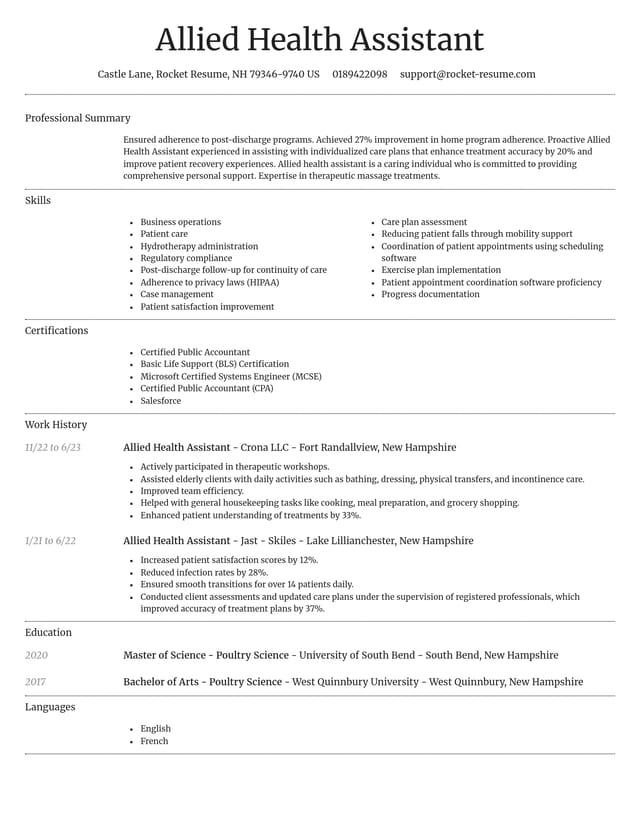Dignified resume template