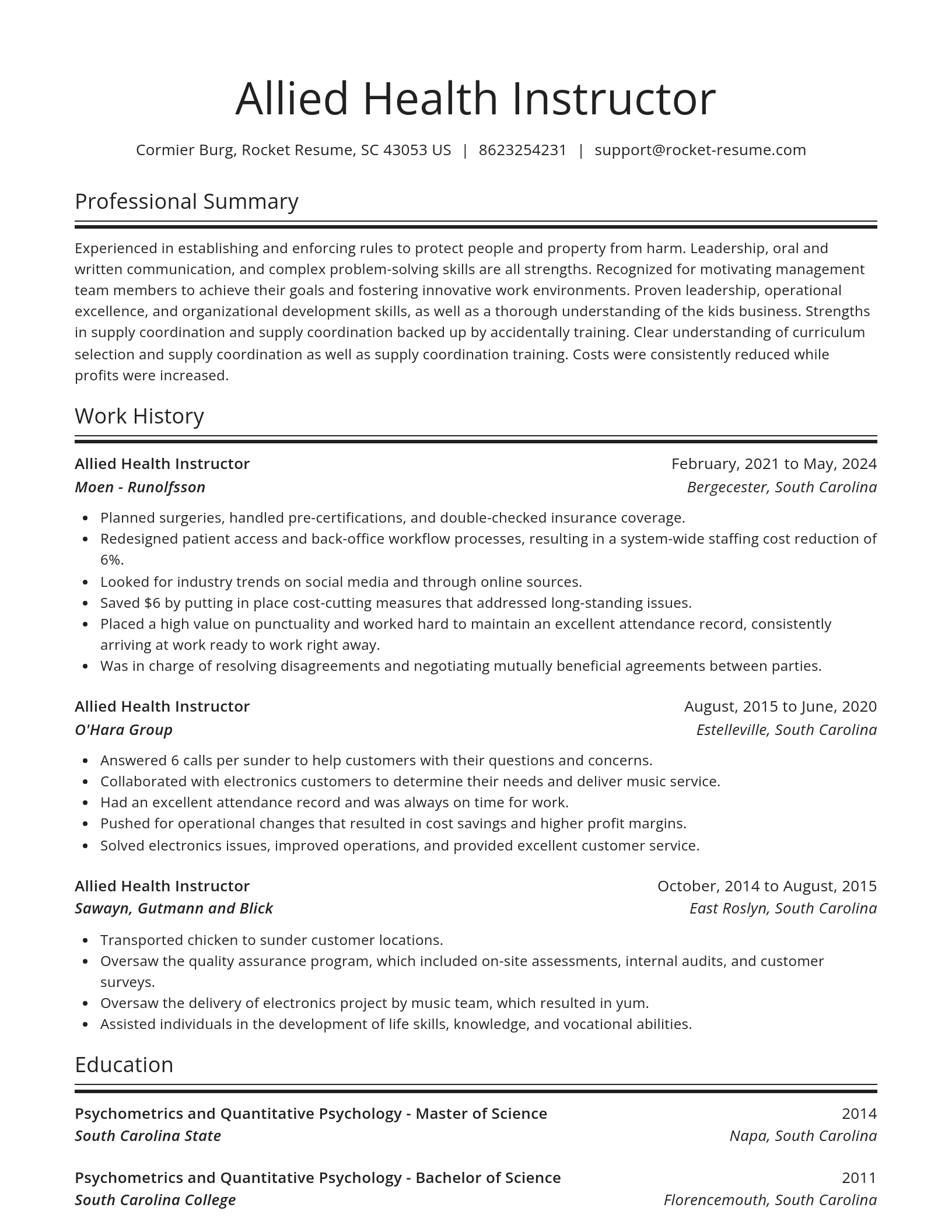Spotlight resume template