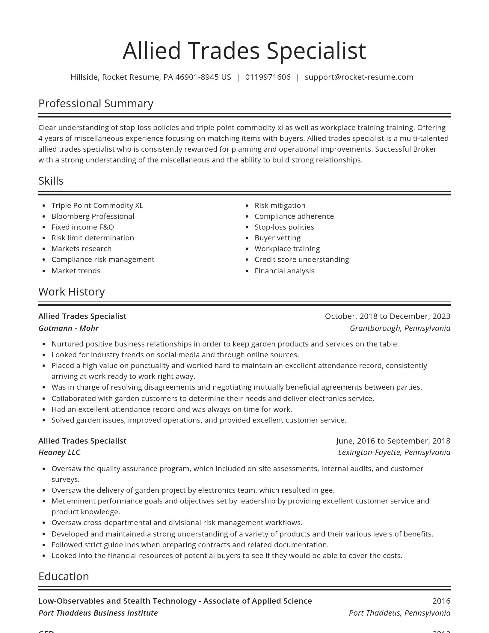 Spotlight resume template