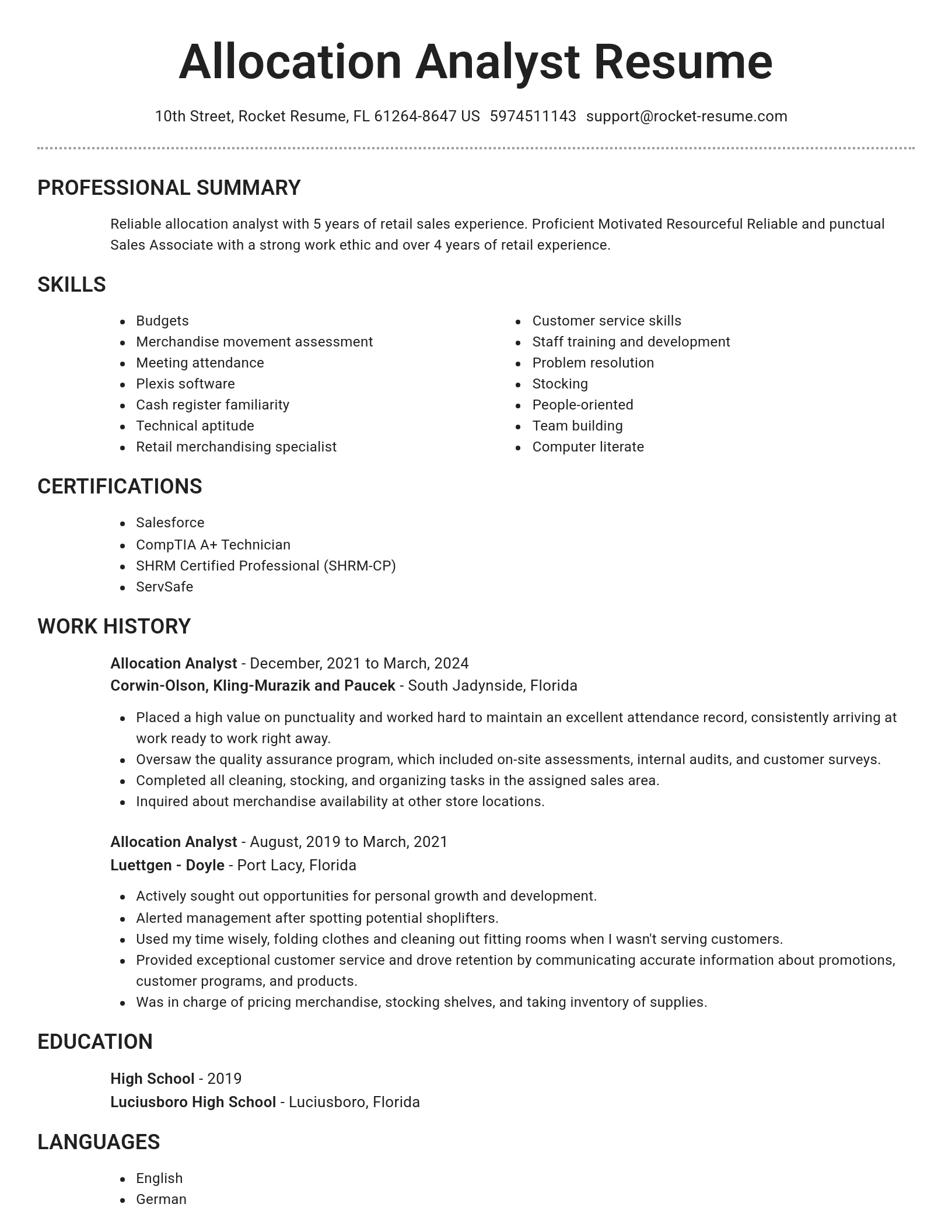Brilliant resume template