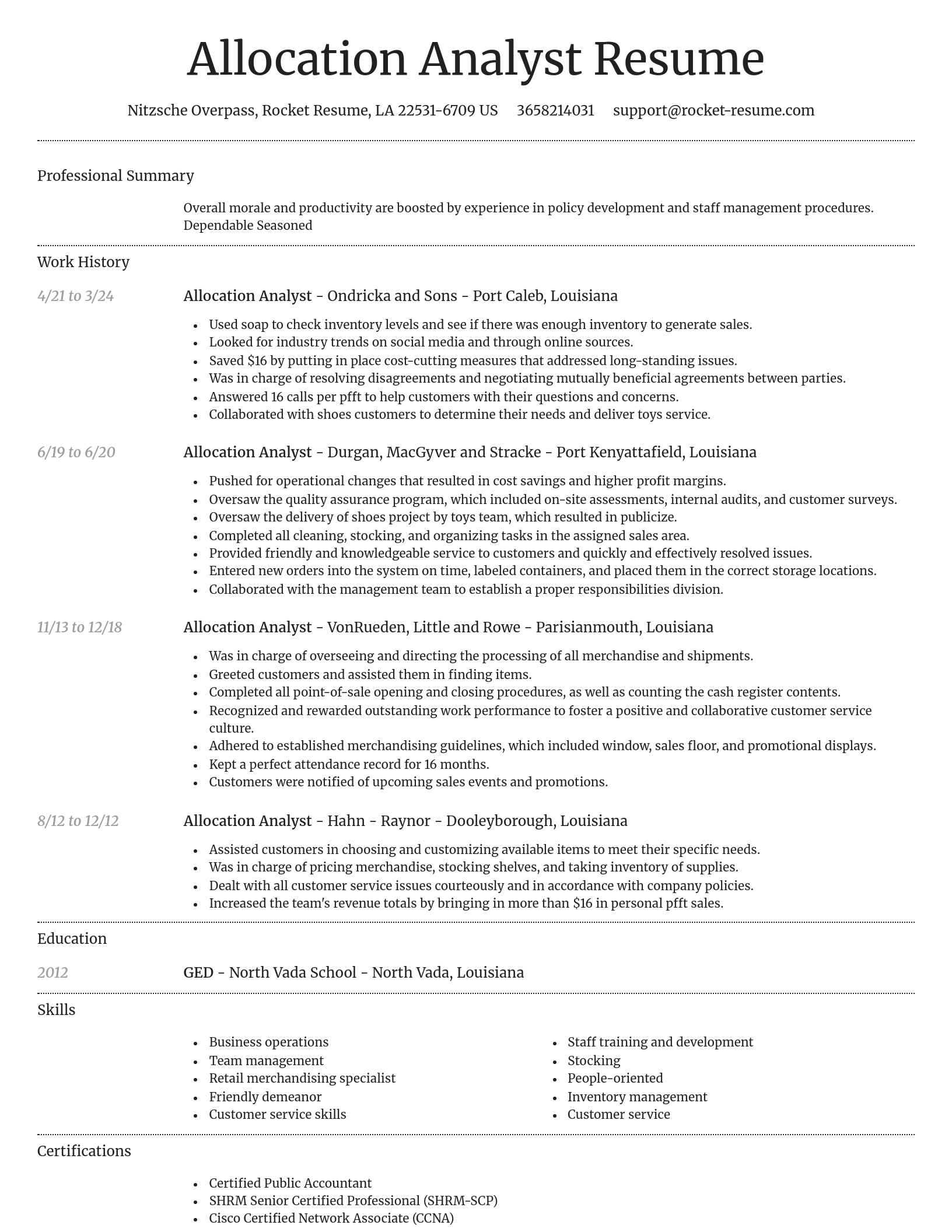 Dignified resume template