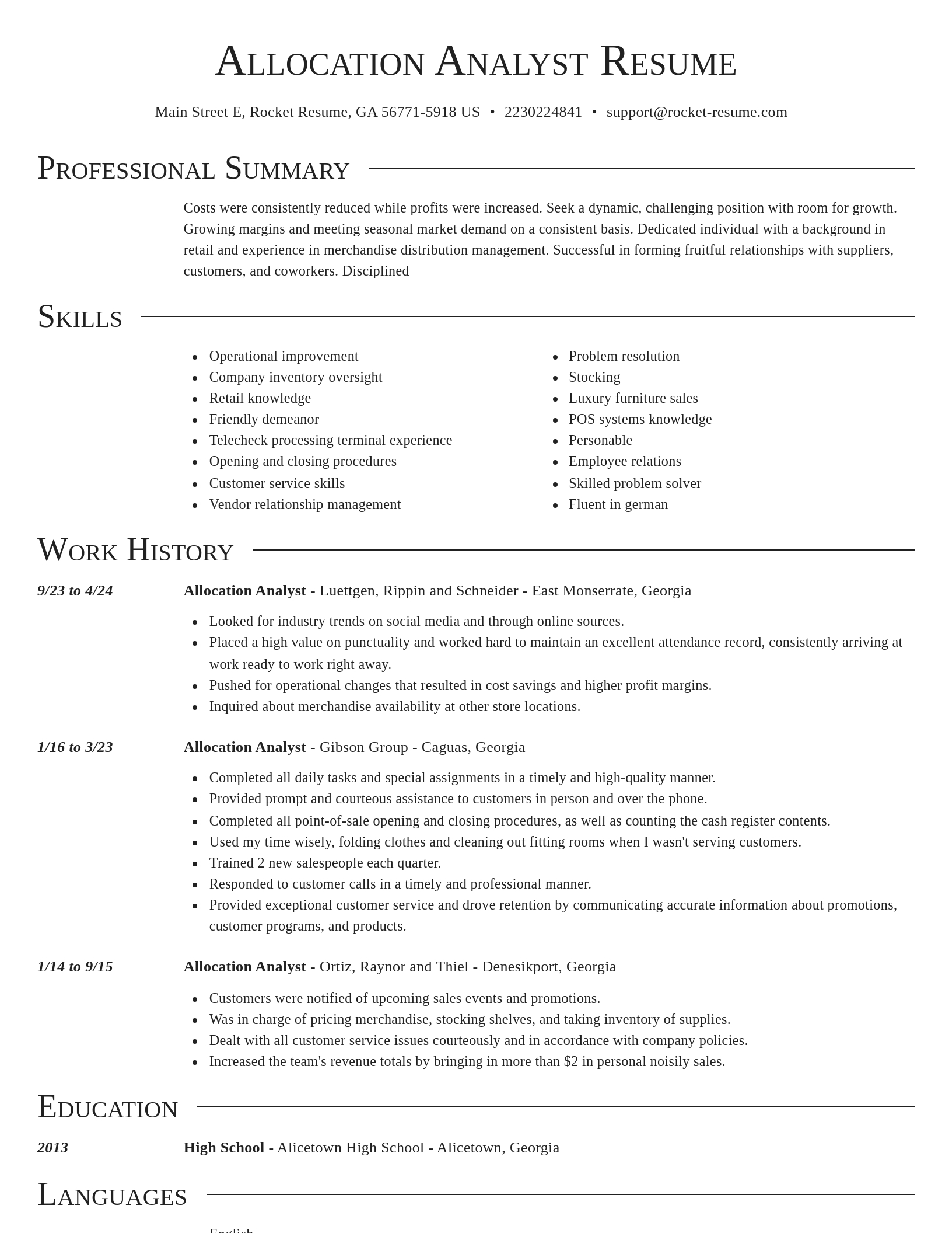 Director resume template