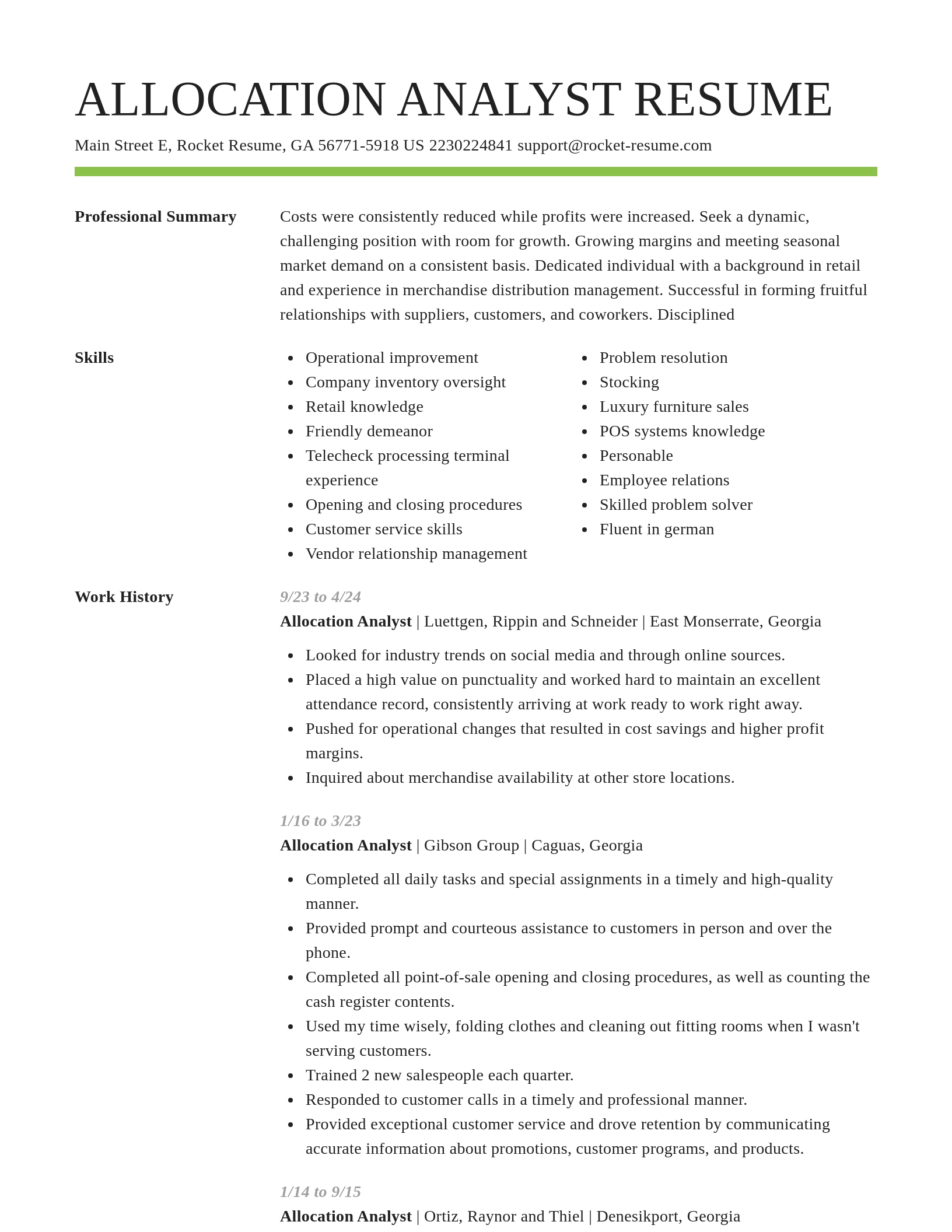 Smart resume template