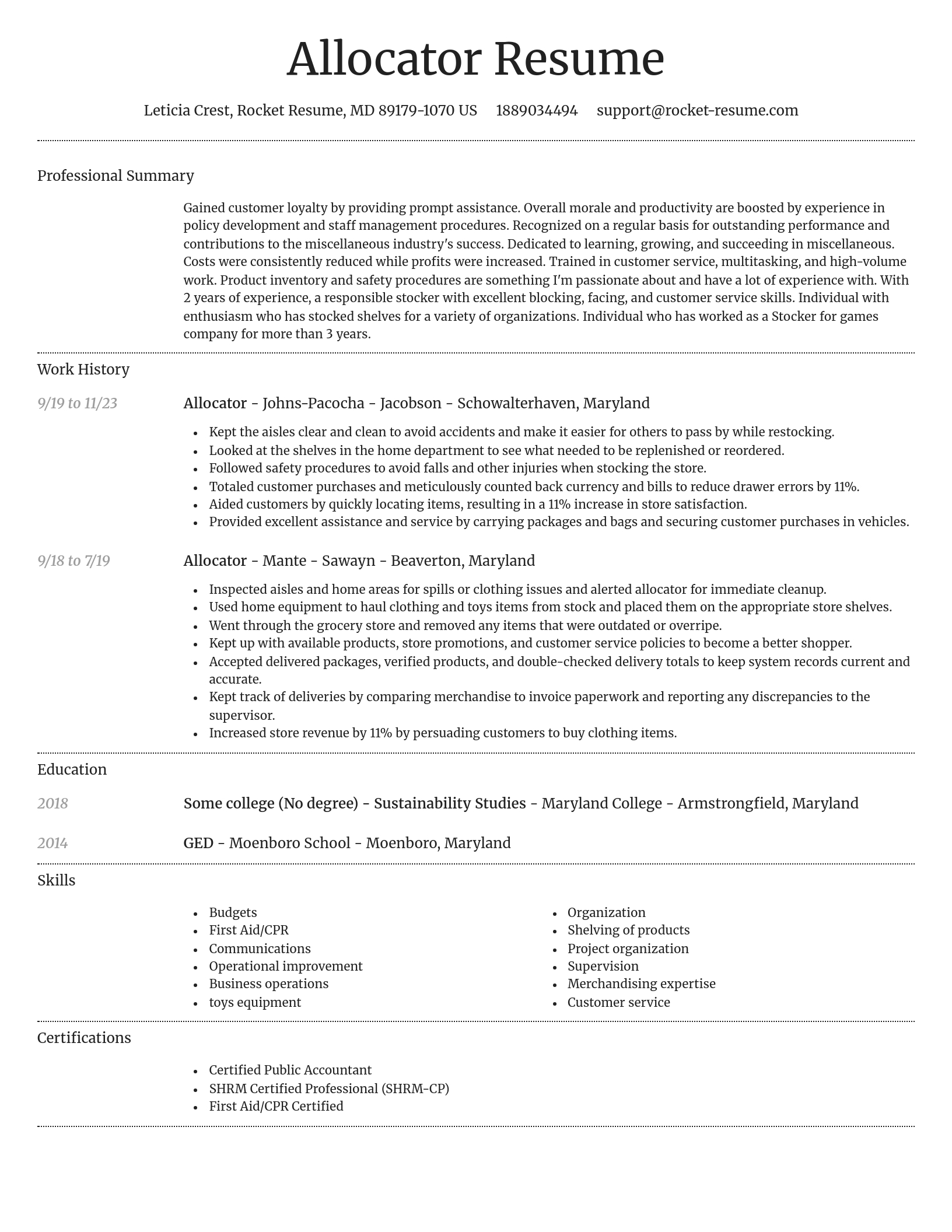 Dignified resume template
