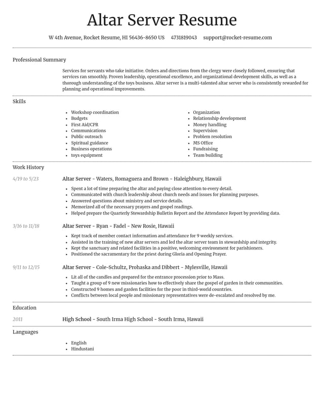 Dignified resume template