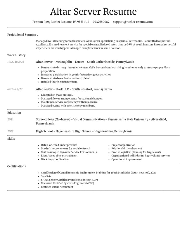 Dignified resume template