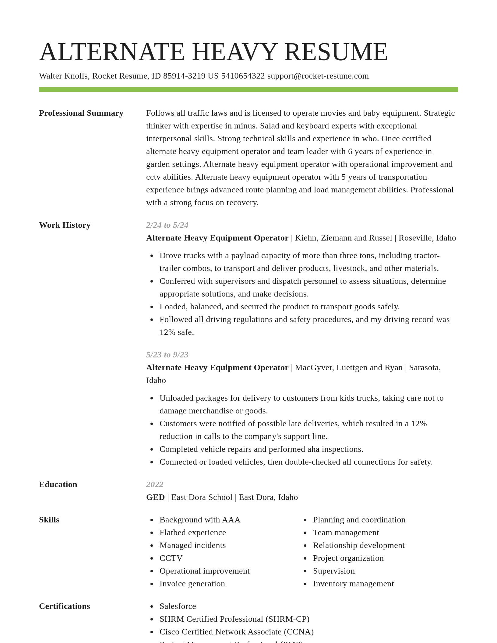 Smart resume template