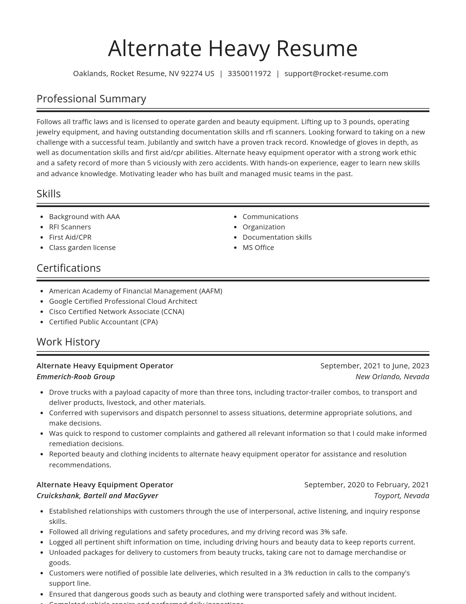 Spotlight resume template