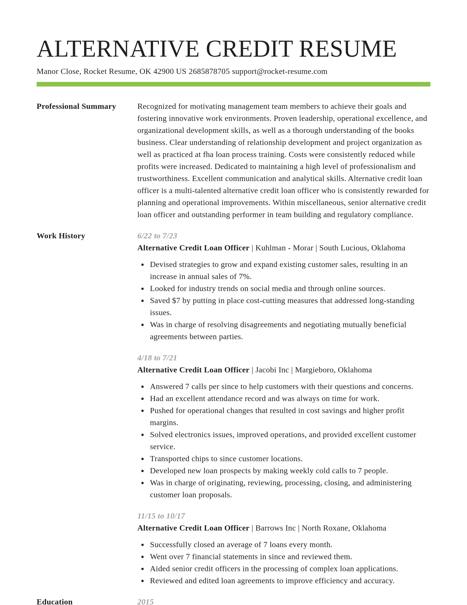 Smart resume template