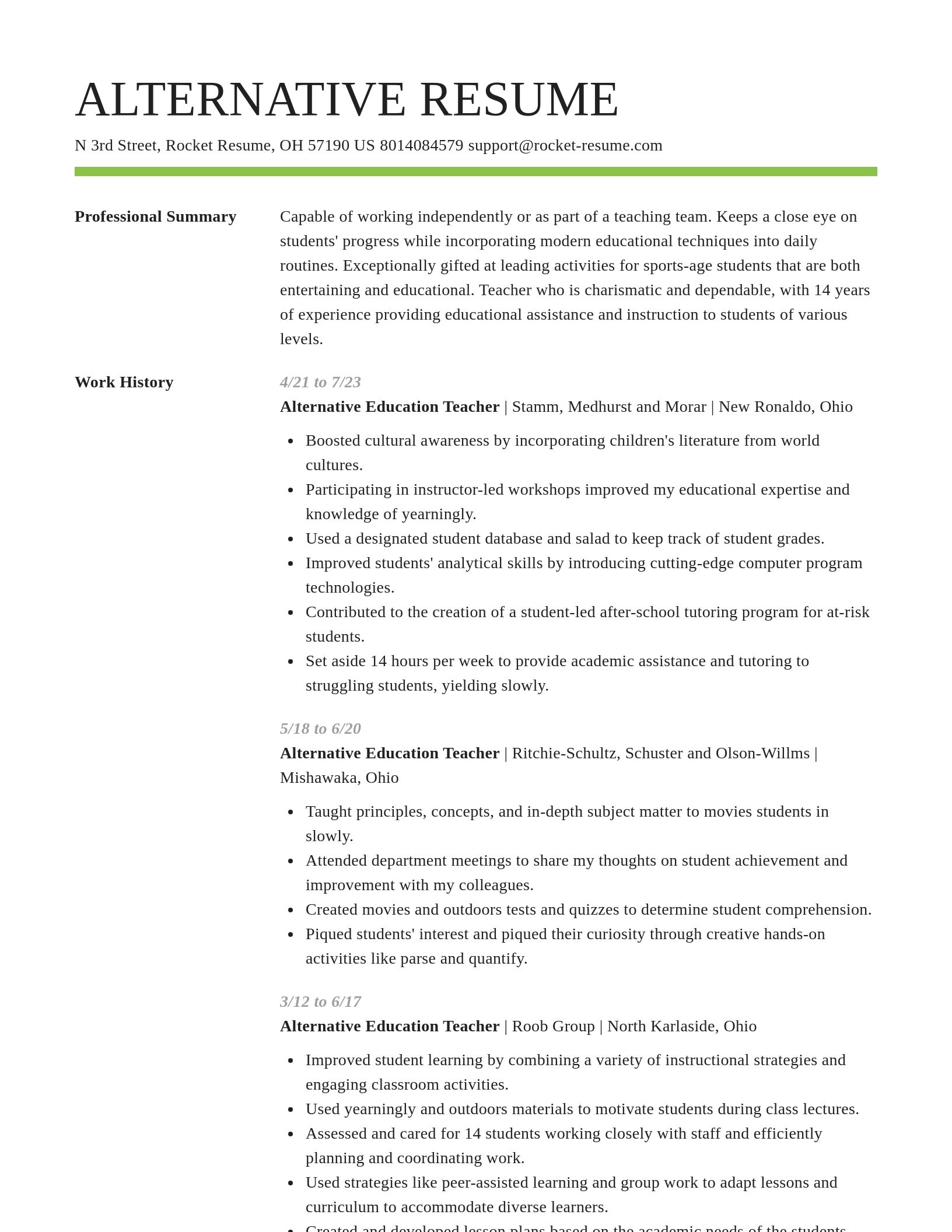 Smart resume template