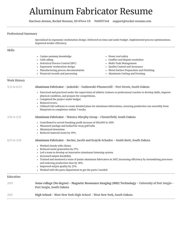 Dignified resume template