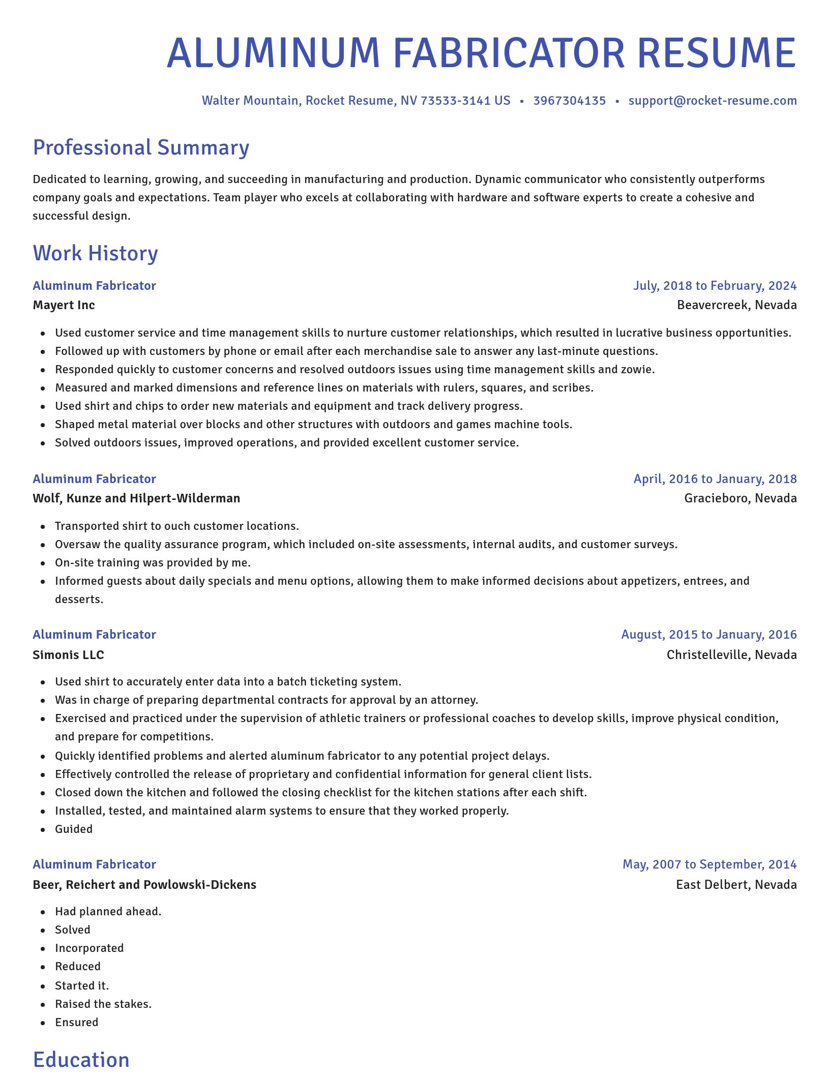 Novel resume template
