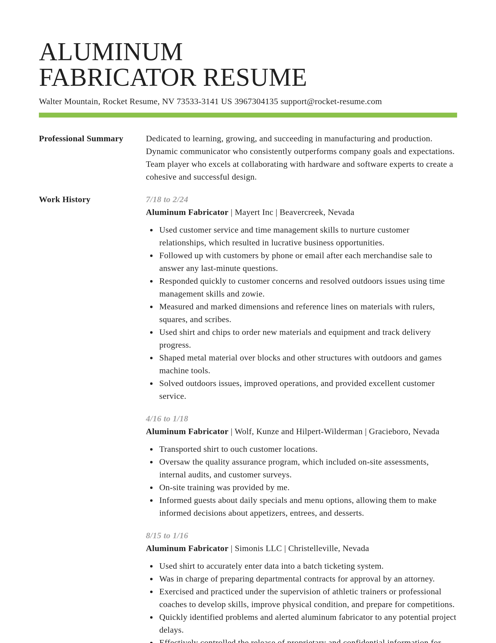 Smart resume template