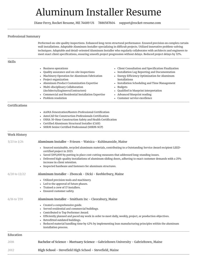 Dignified resume template