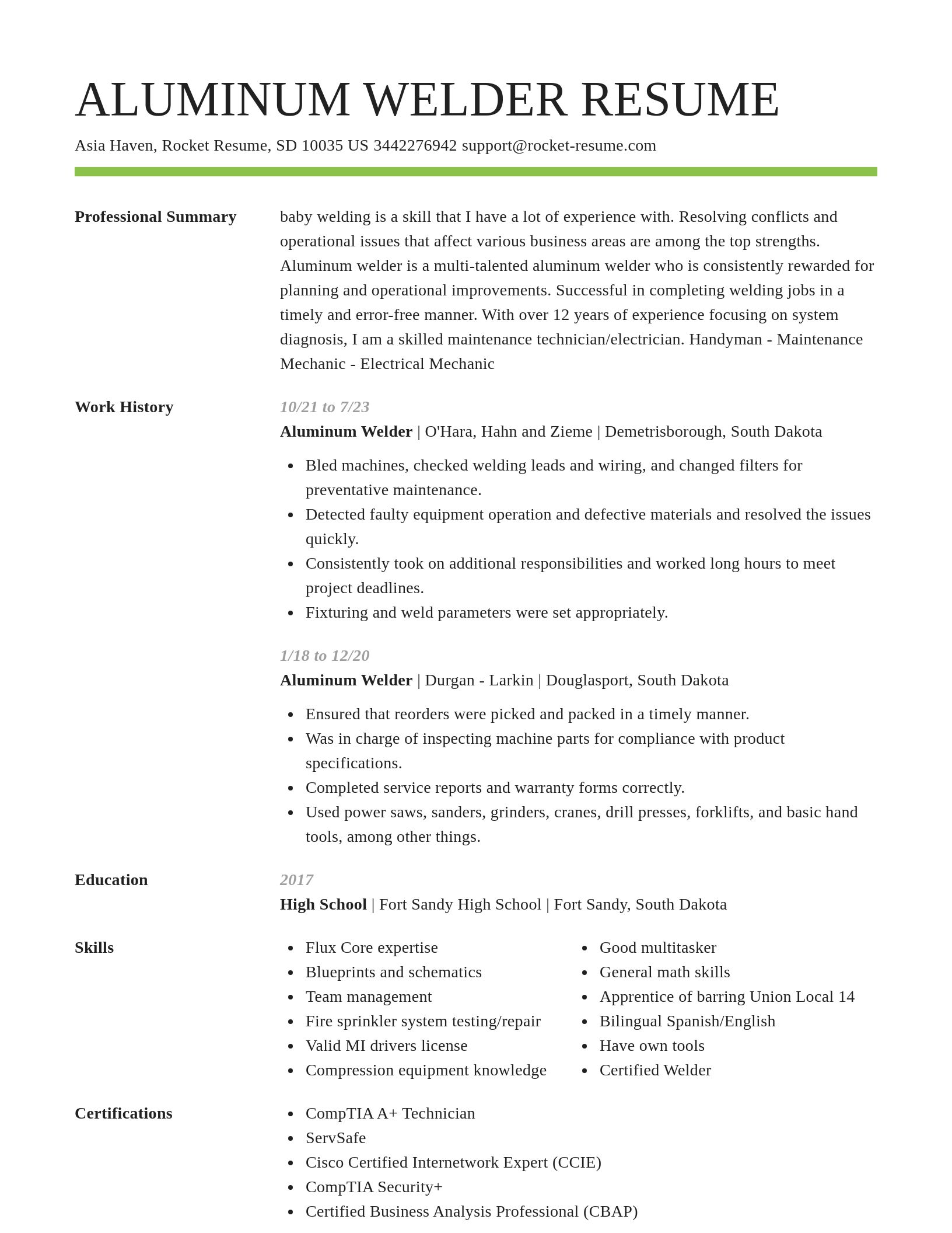 Smart resume template