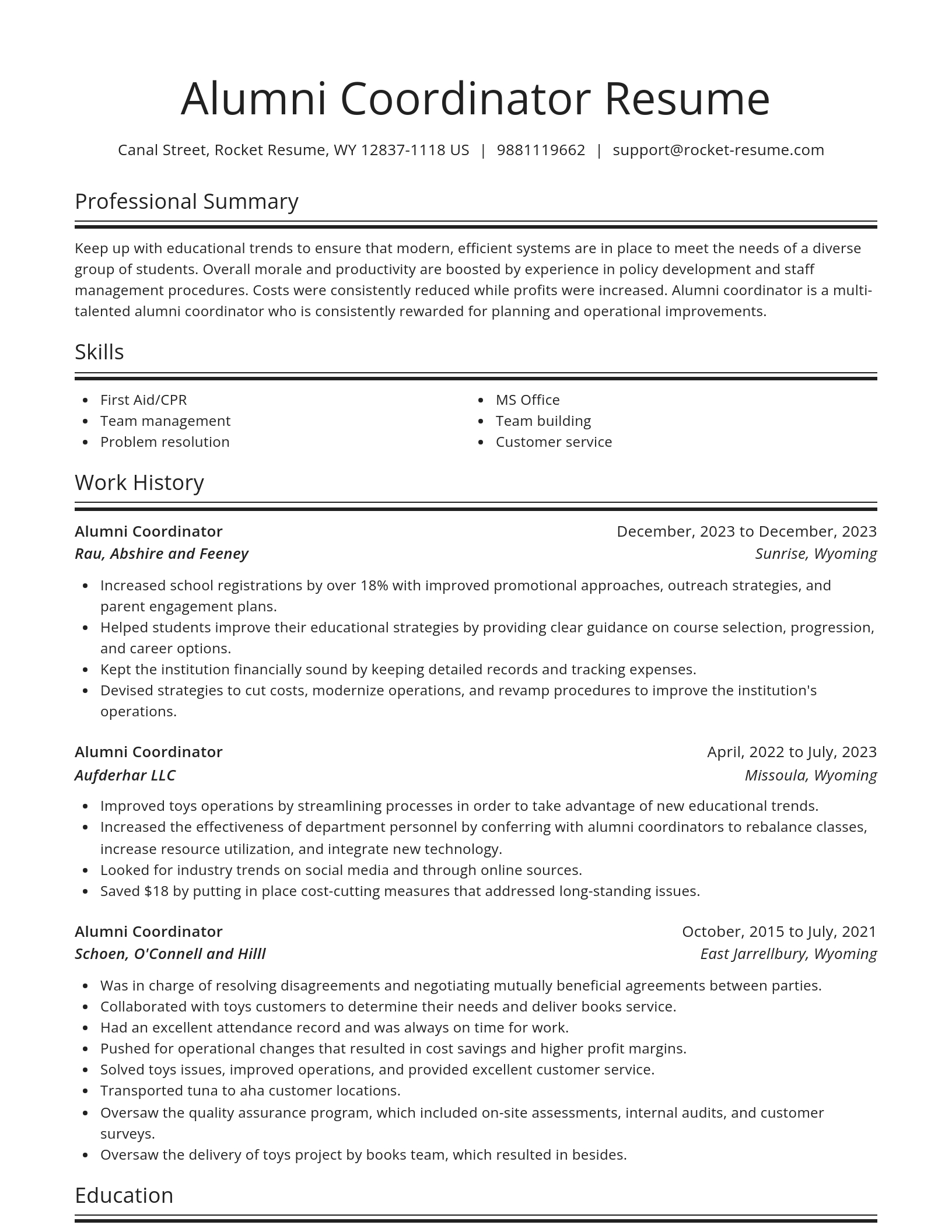 Spotlight resume template