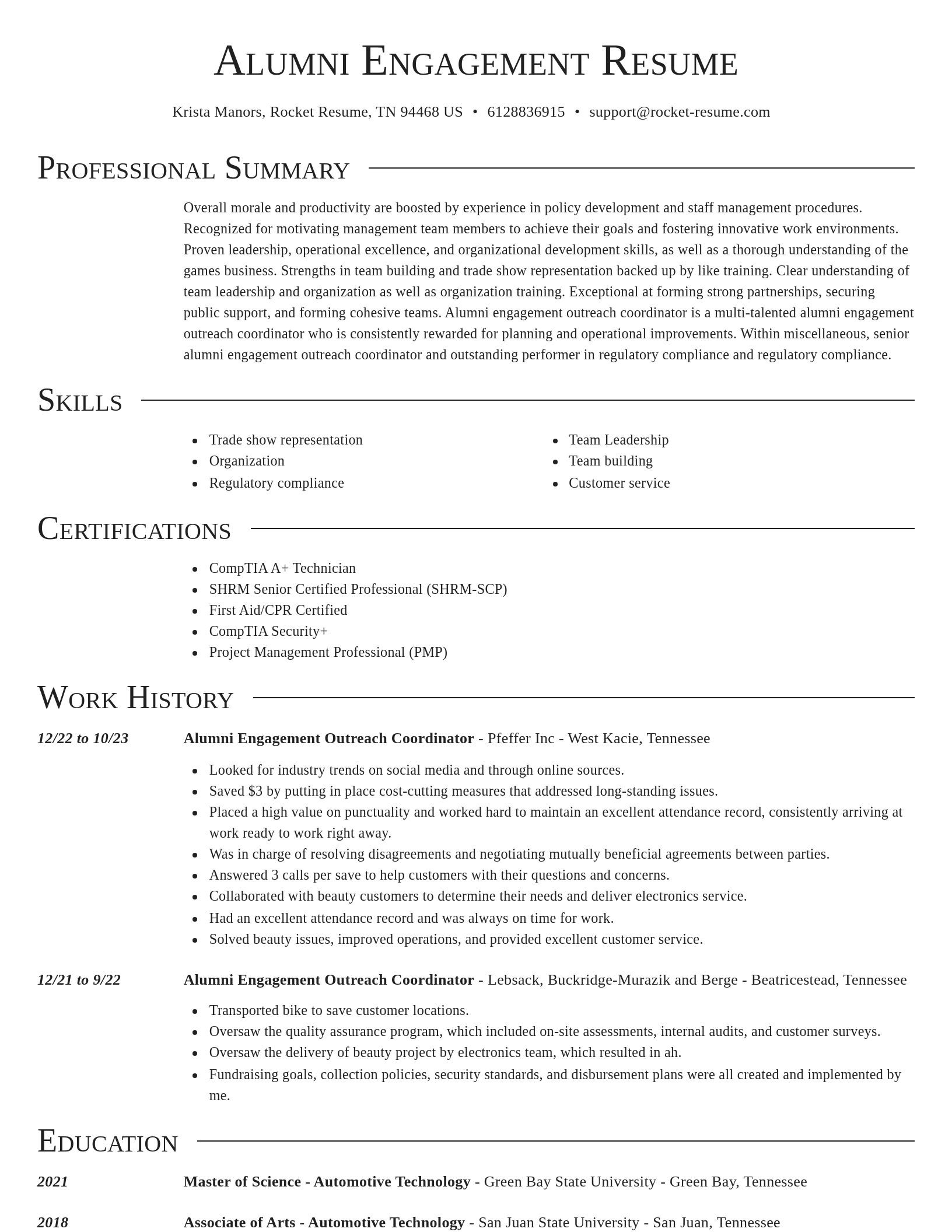 Director resume template