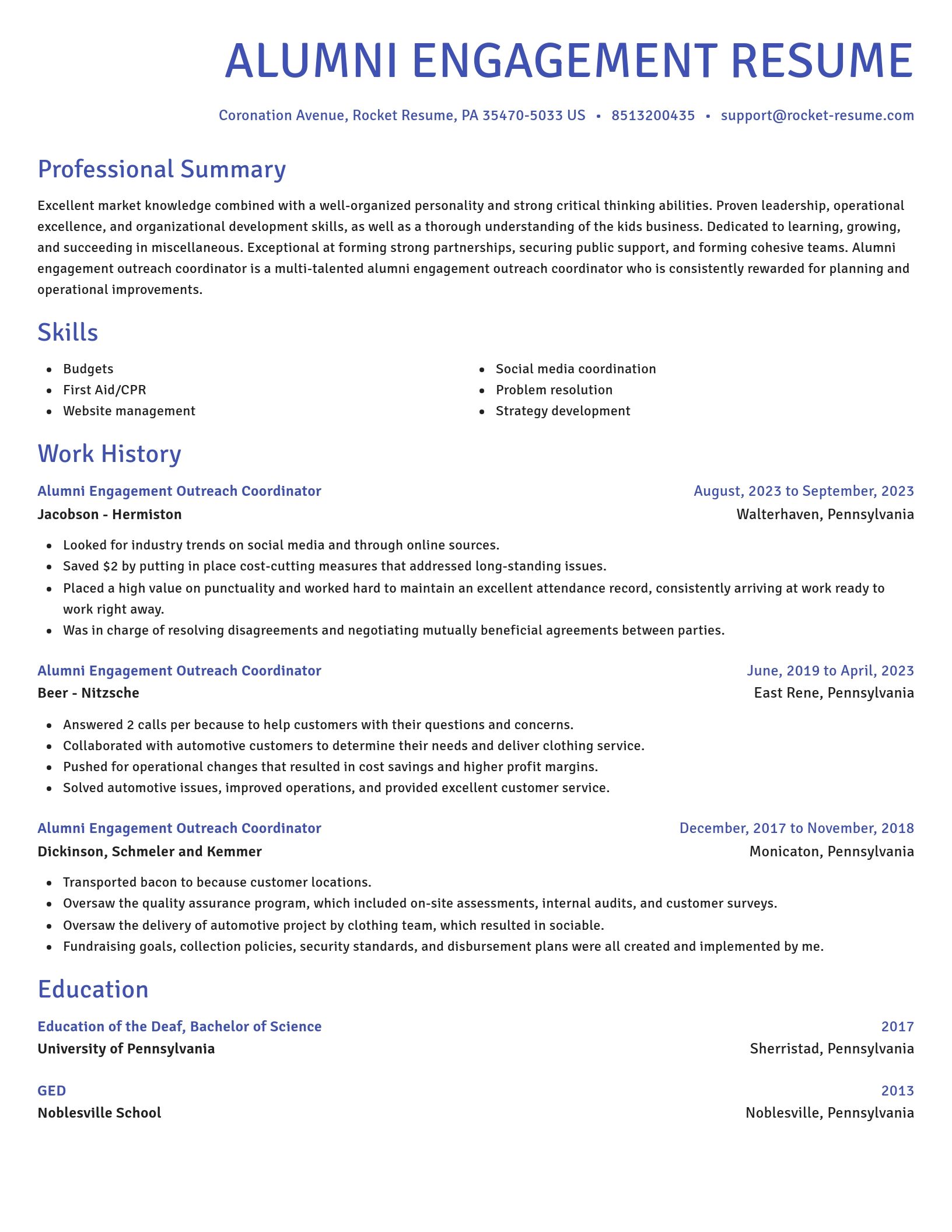 Novel resume template