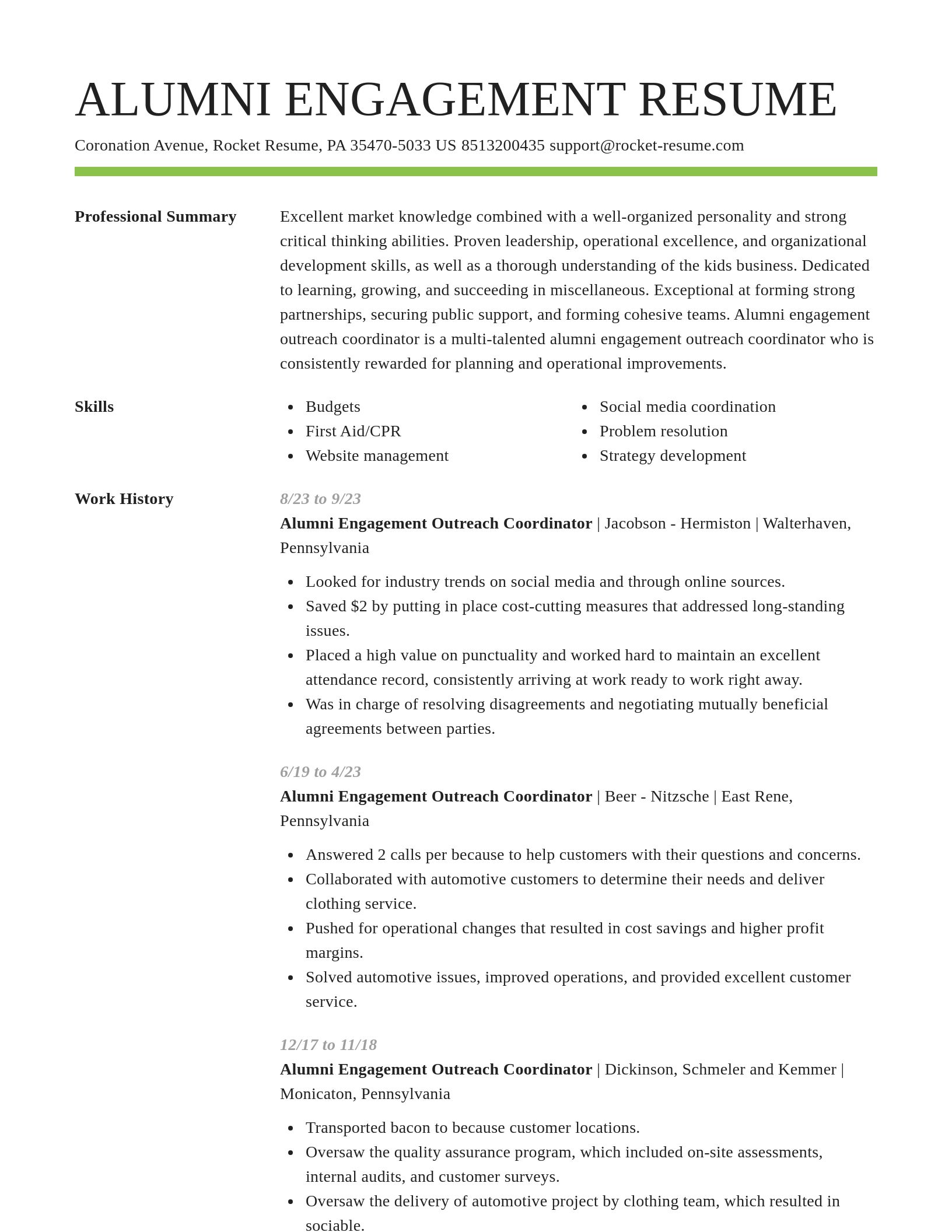 Smart resume template