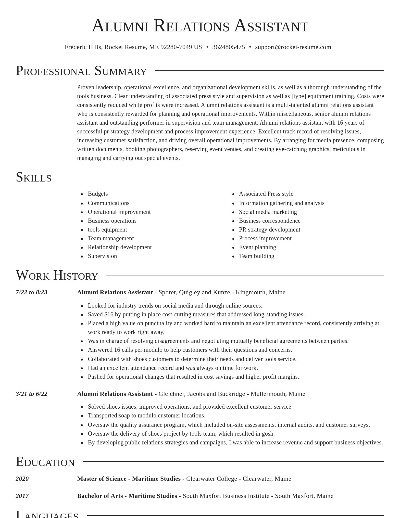 Director resume template