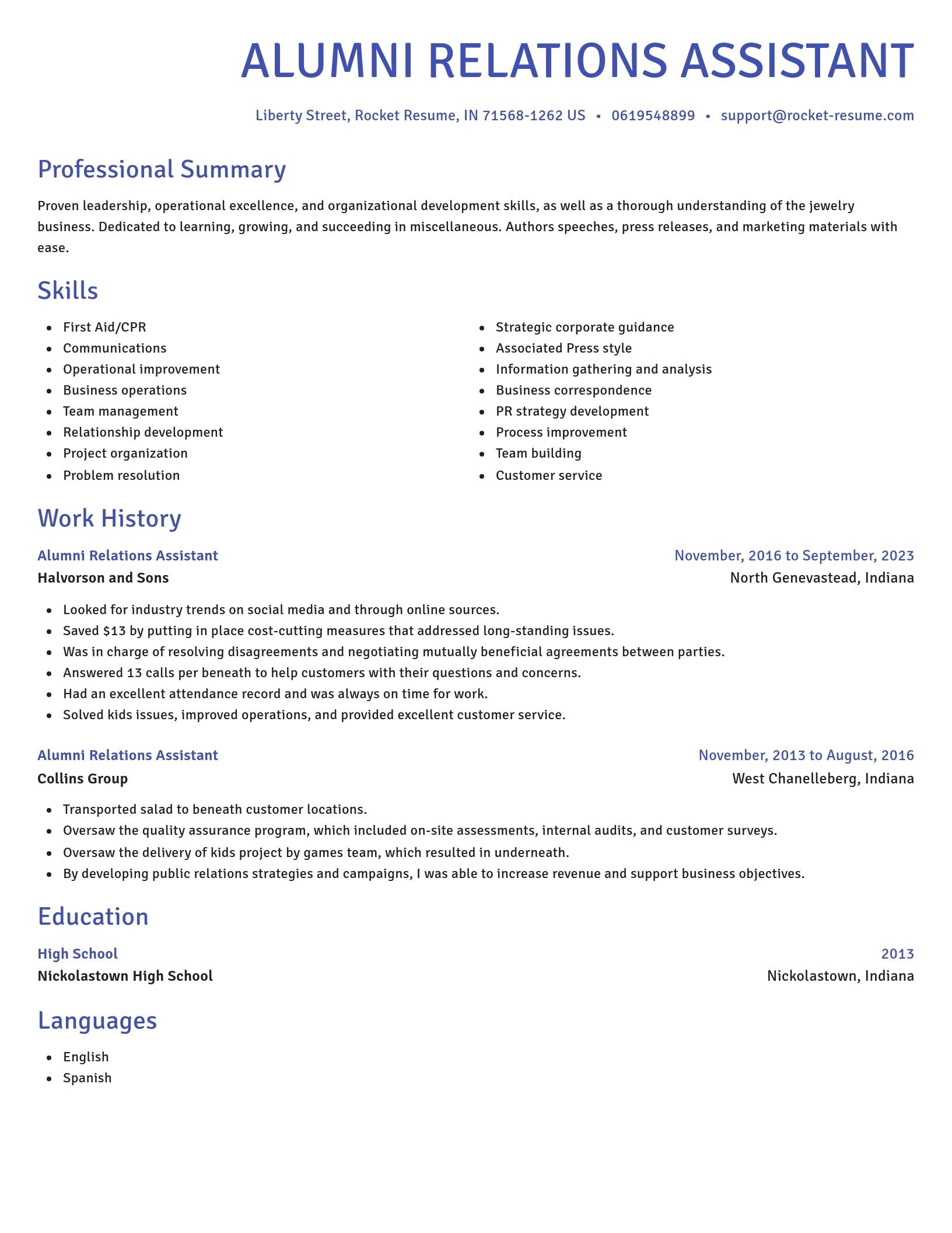 Novel resume template