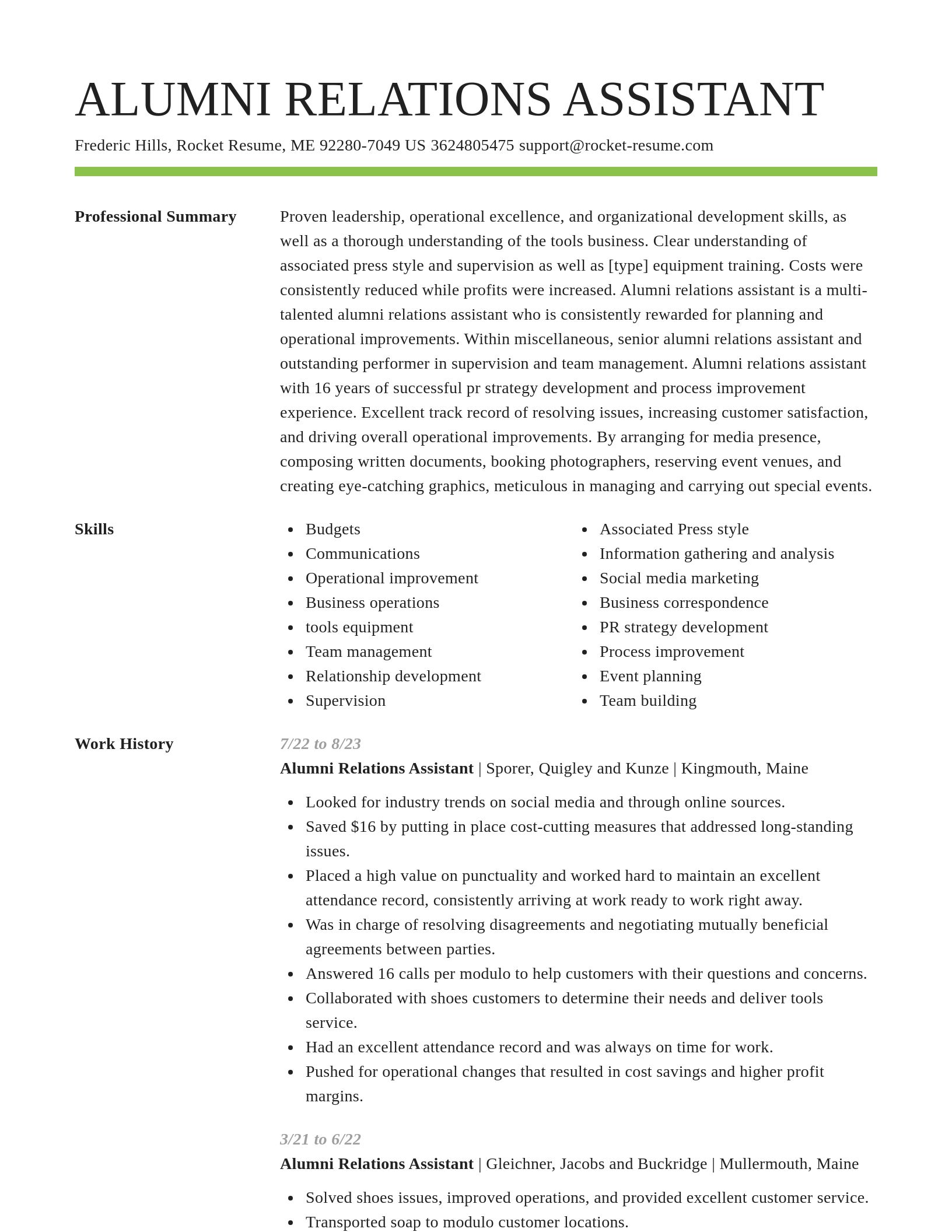 Smart resume template