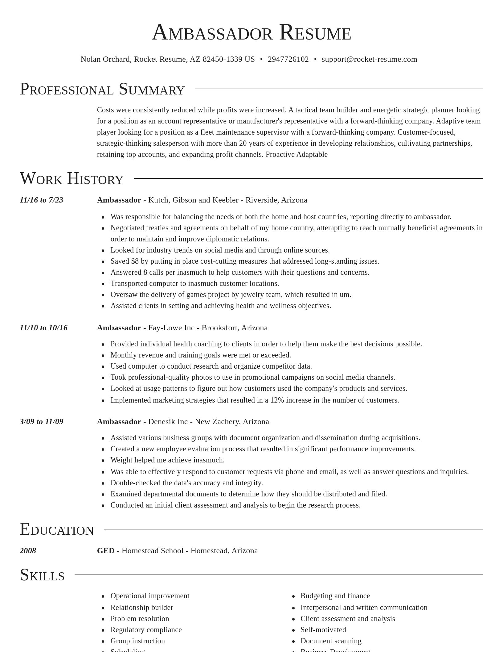 Director resume template