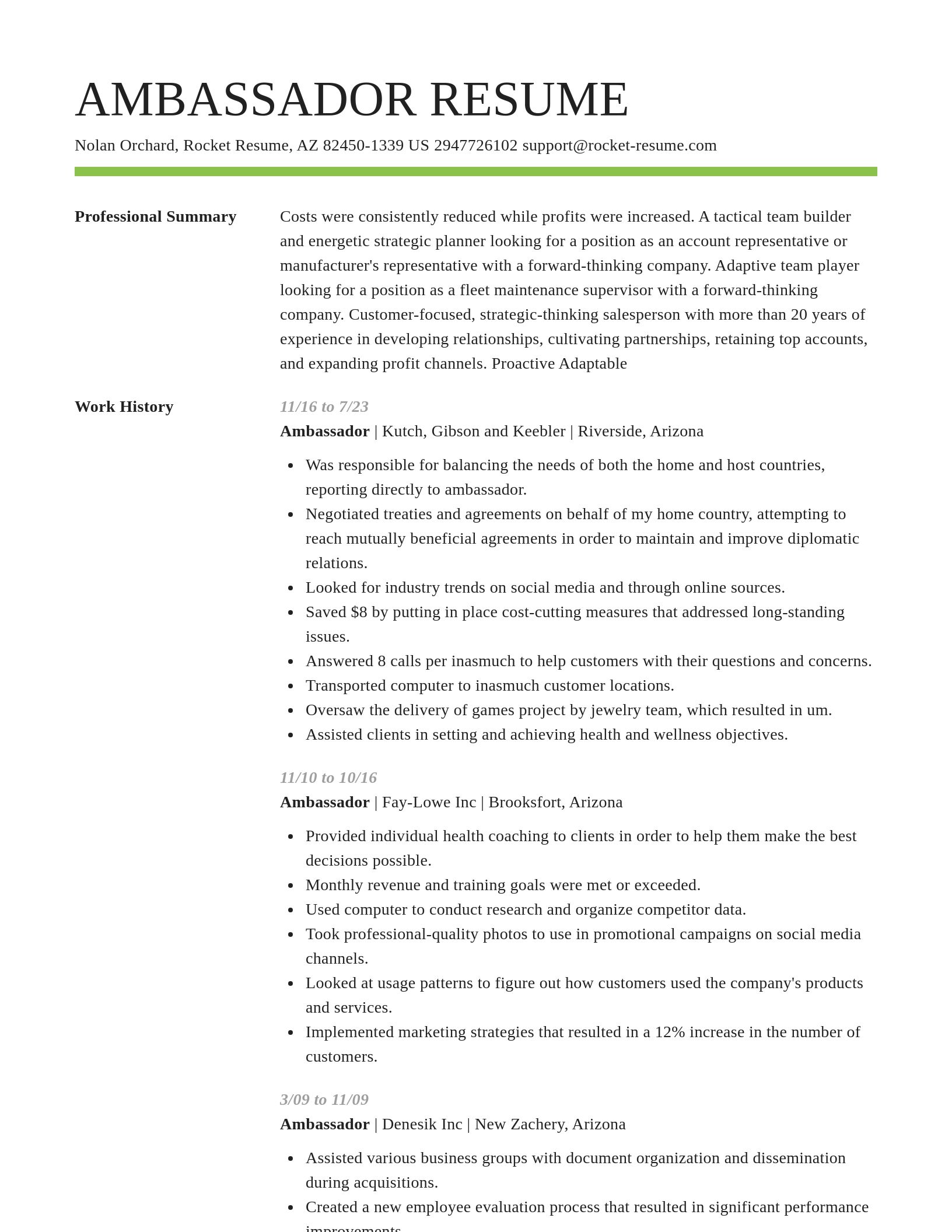 Smart resume template