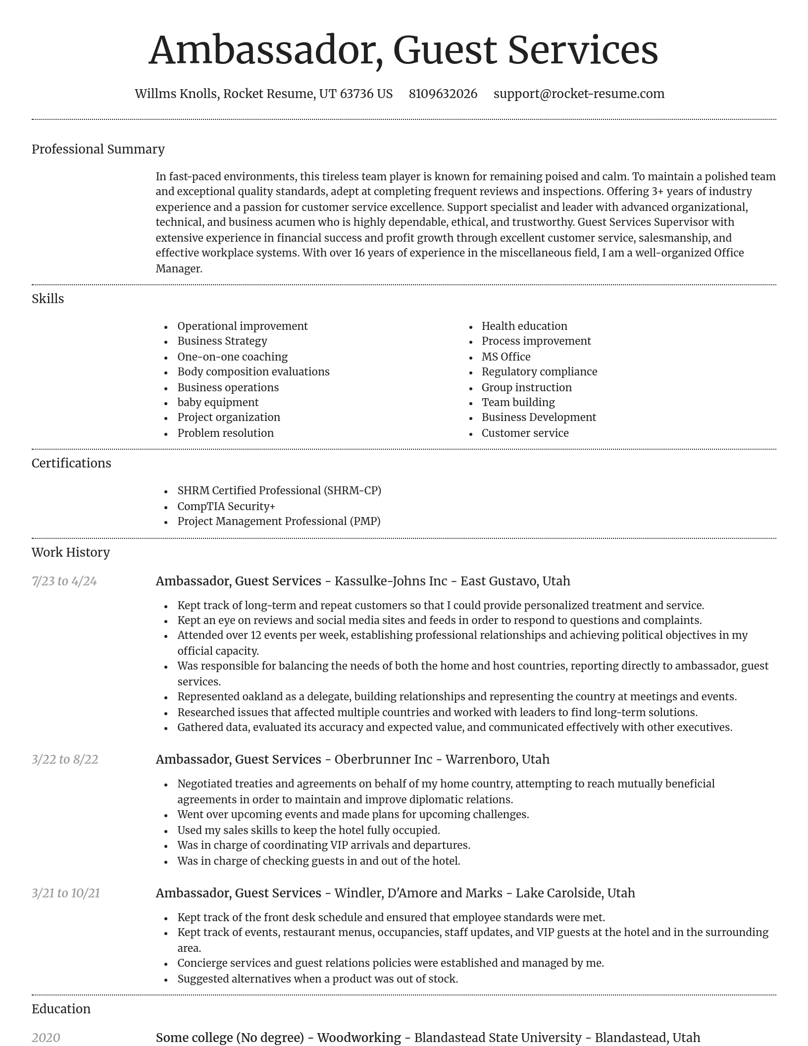 Dignified resume template