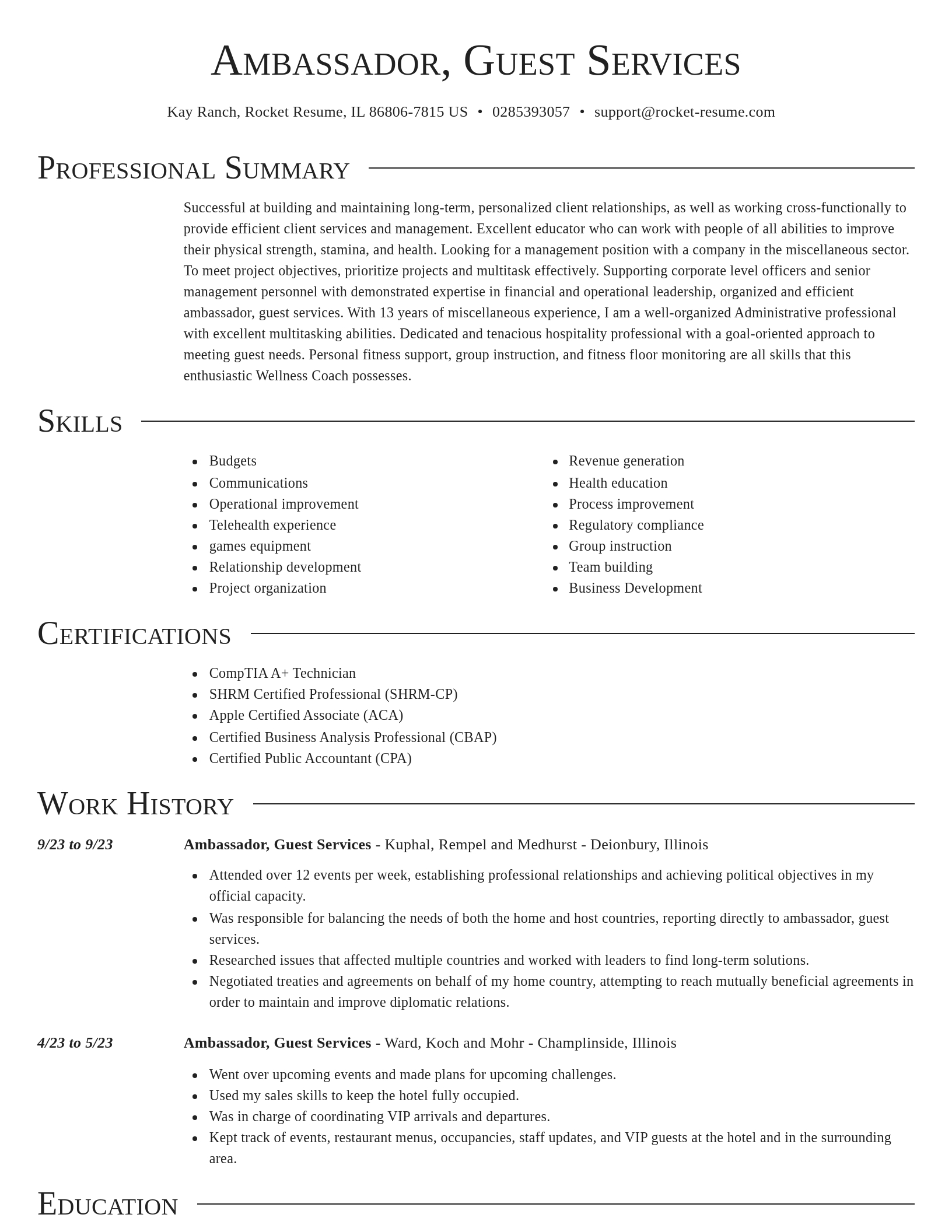 Director resume template