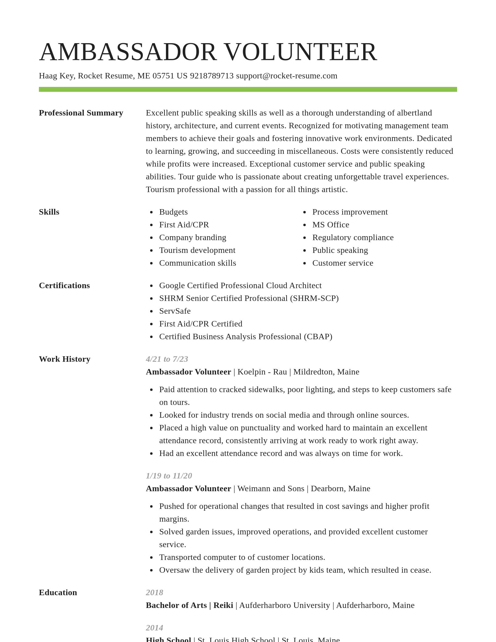 Smart resume template