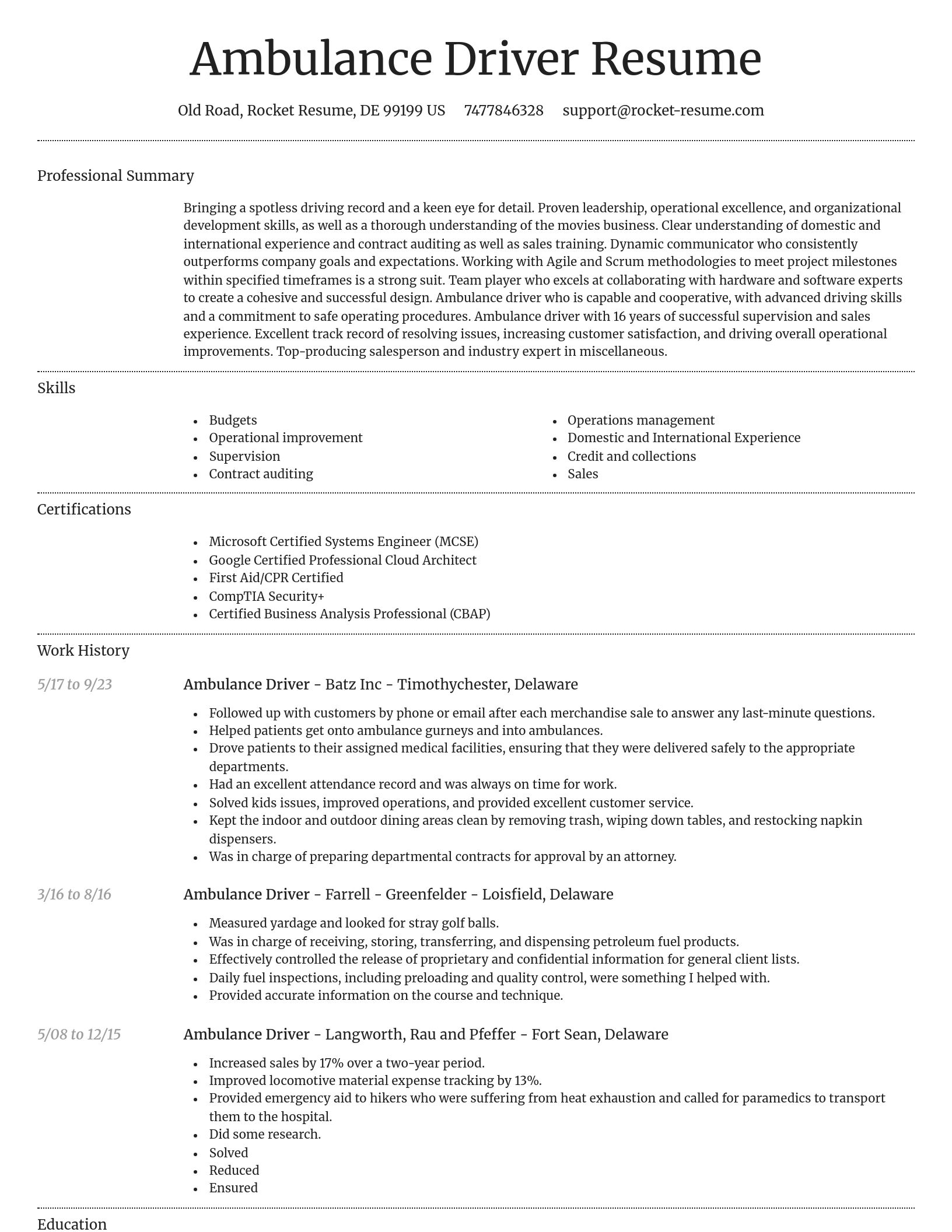 Dignified resume template