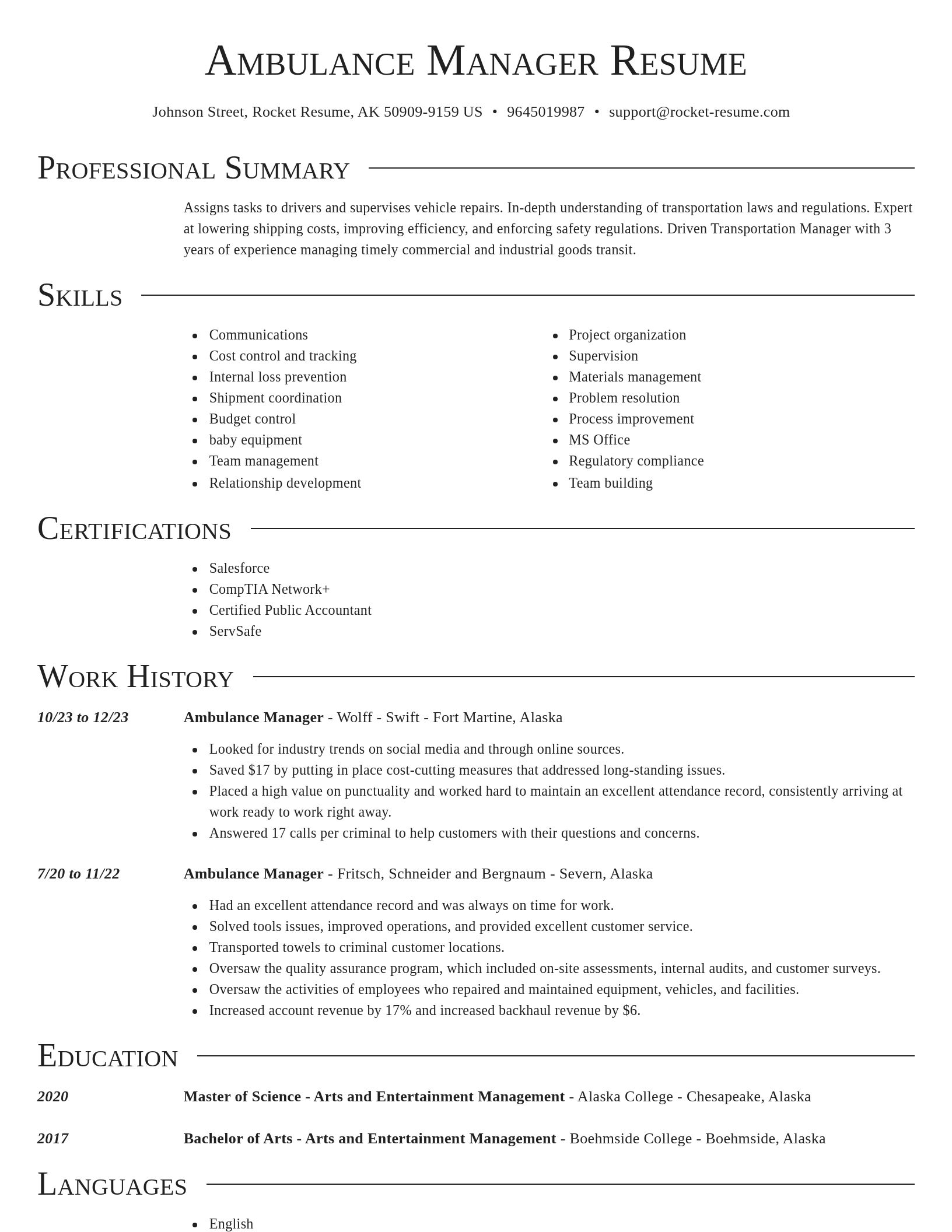 Director resume template