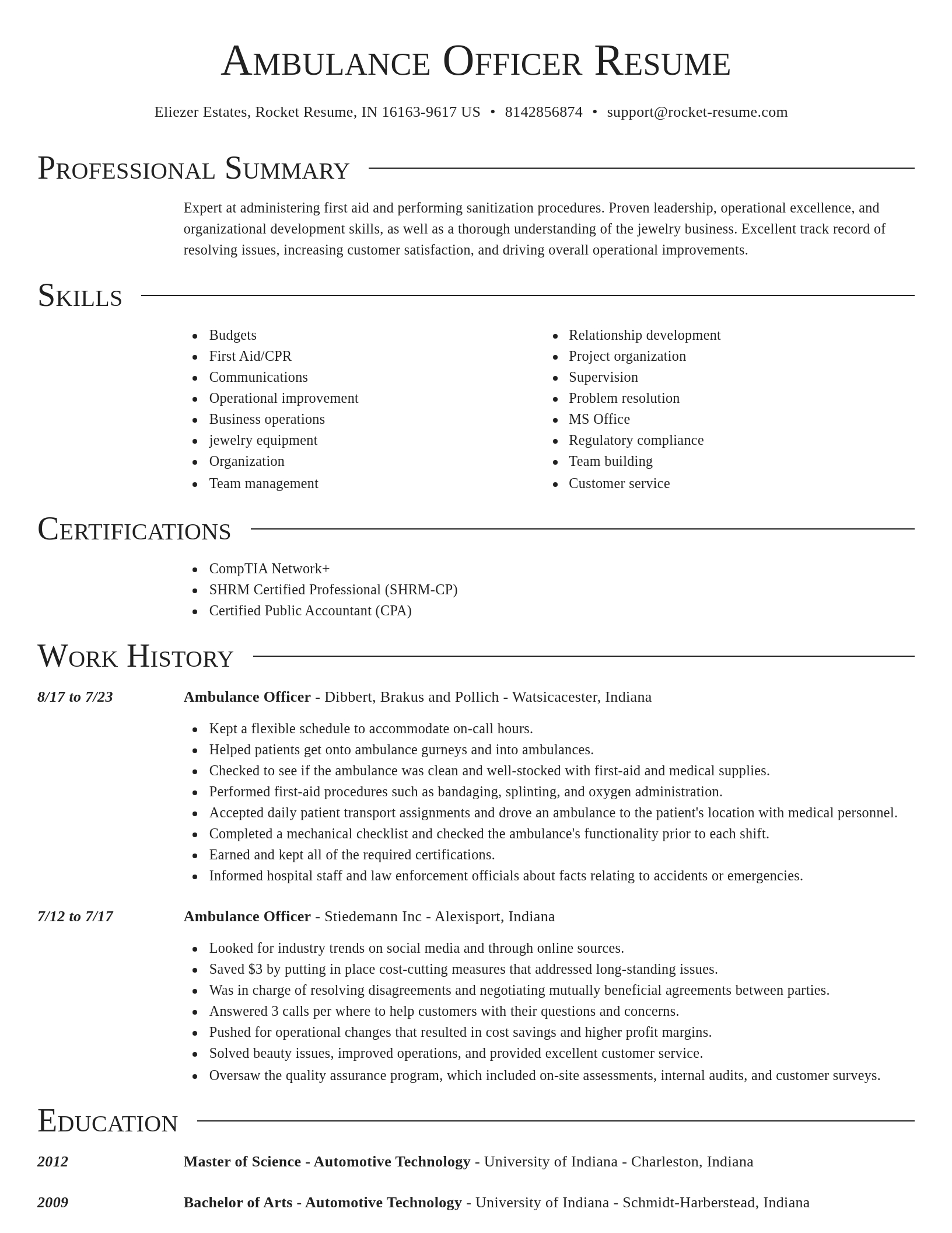 Director resume template