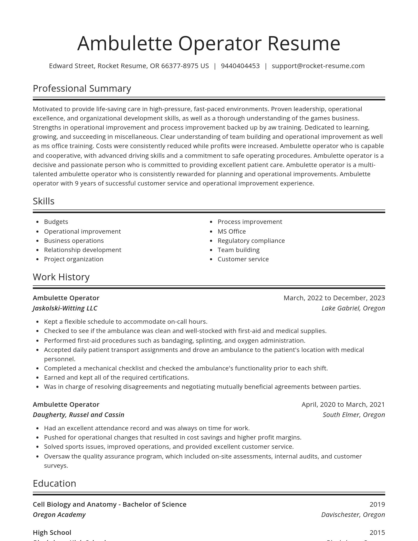 Spotlight resume template