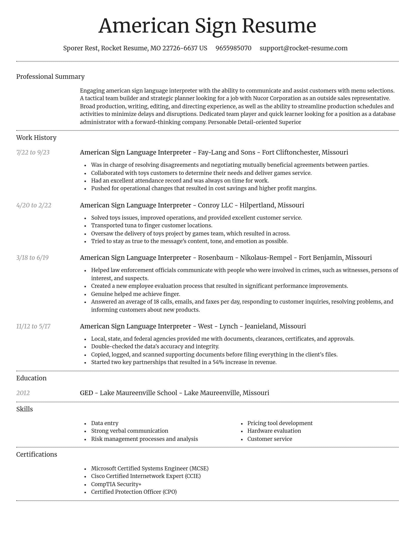 Dignified resume template