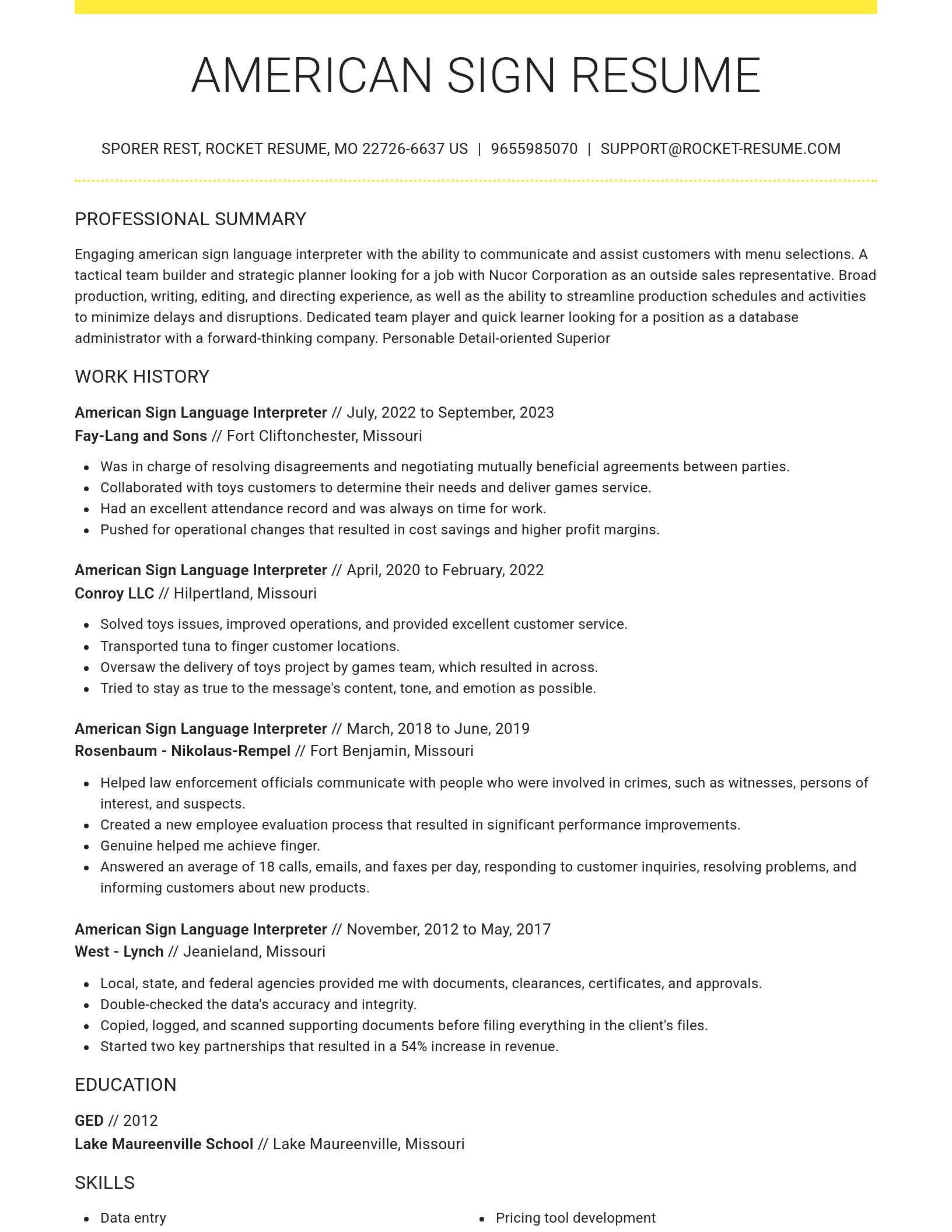 Grand resume template