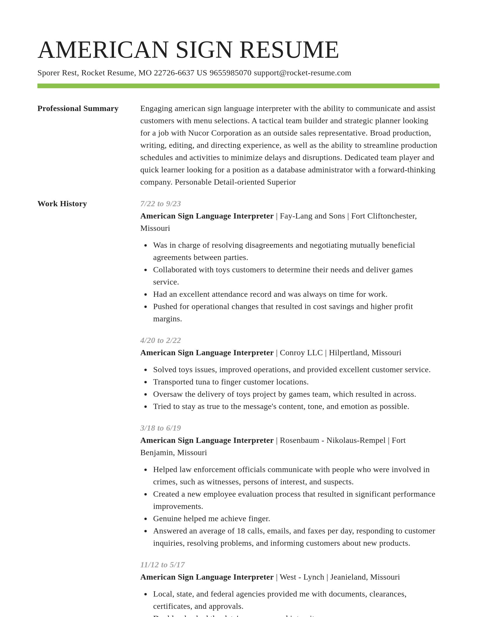 Smart resume template