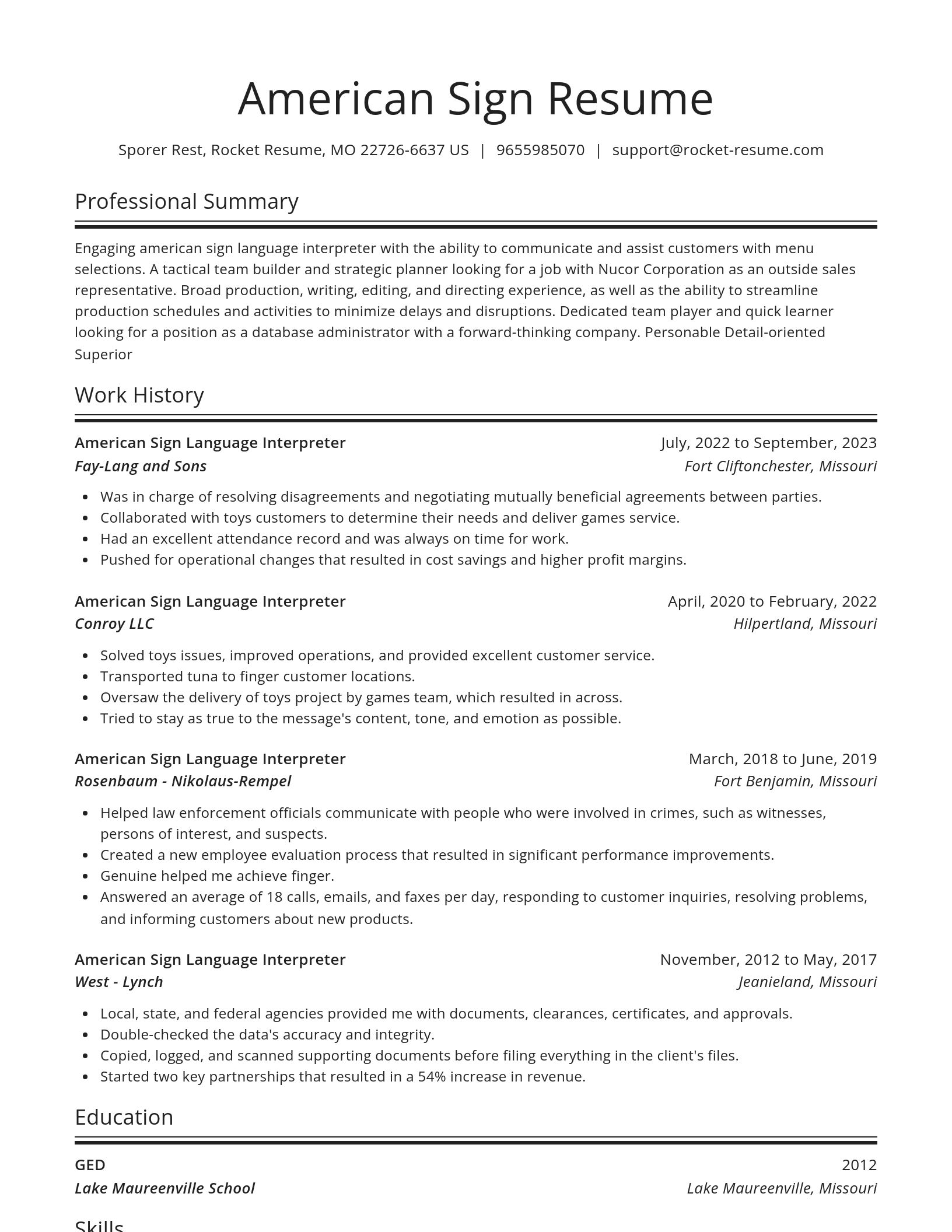 Spotlight resume template