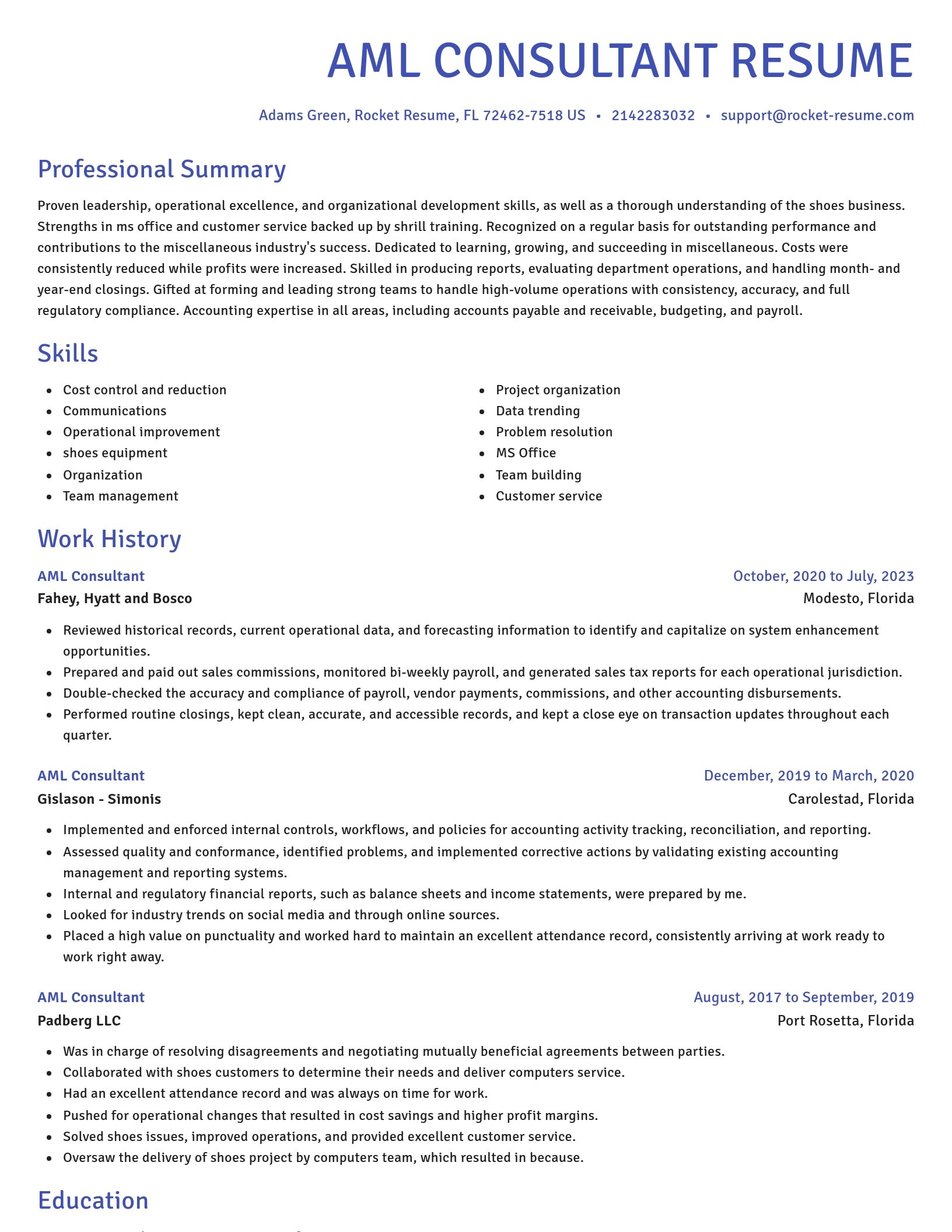 Novel resume template