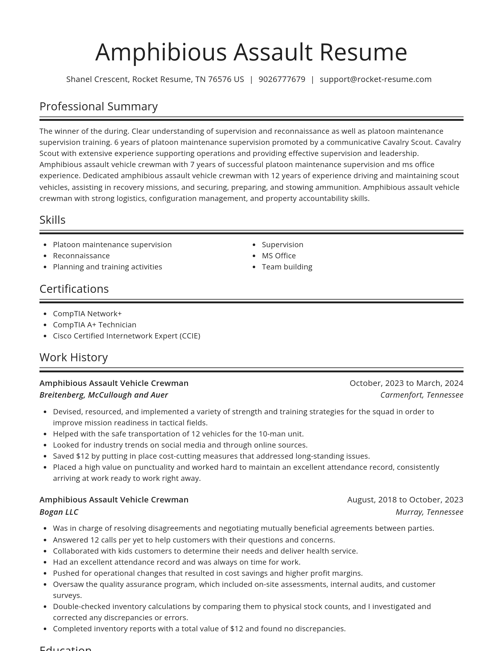 Spotlight resume template