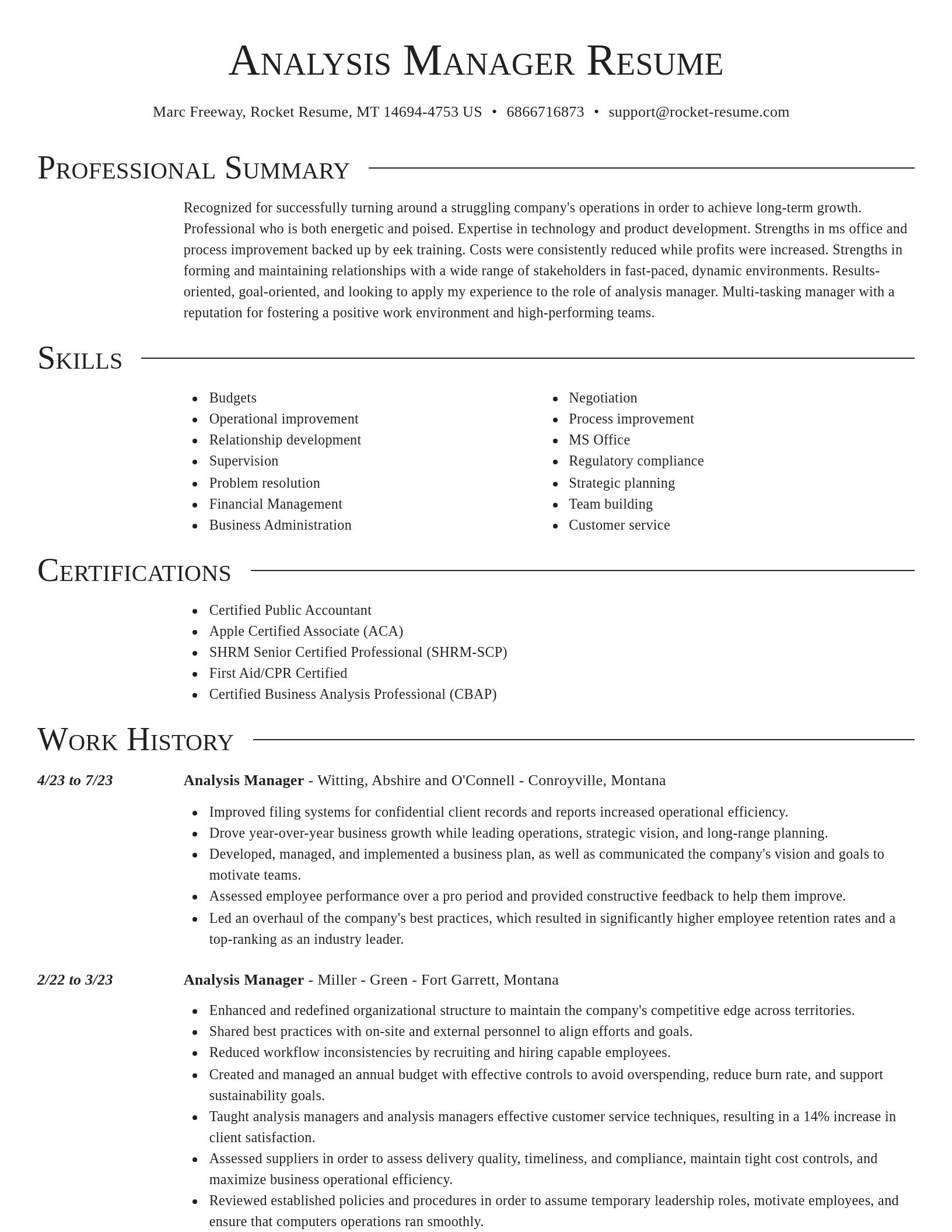 Director resume template