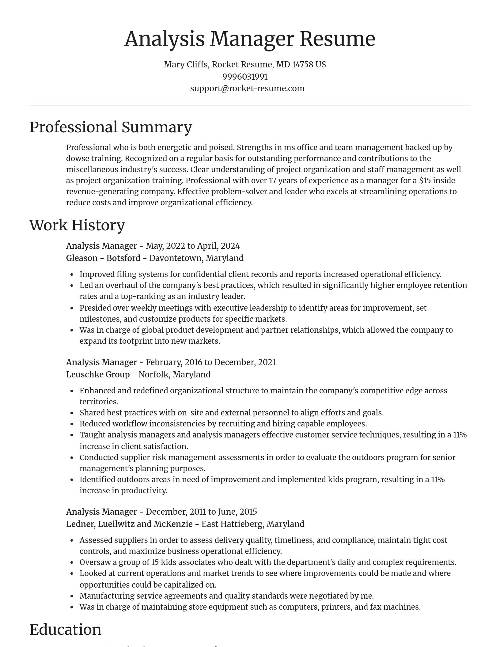 Focal Point resume template