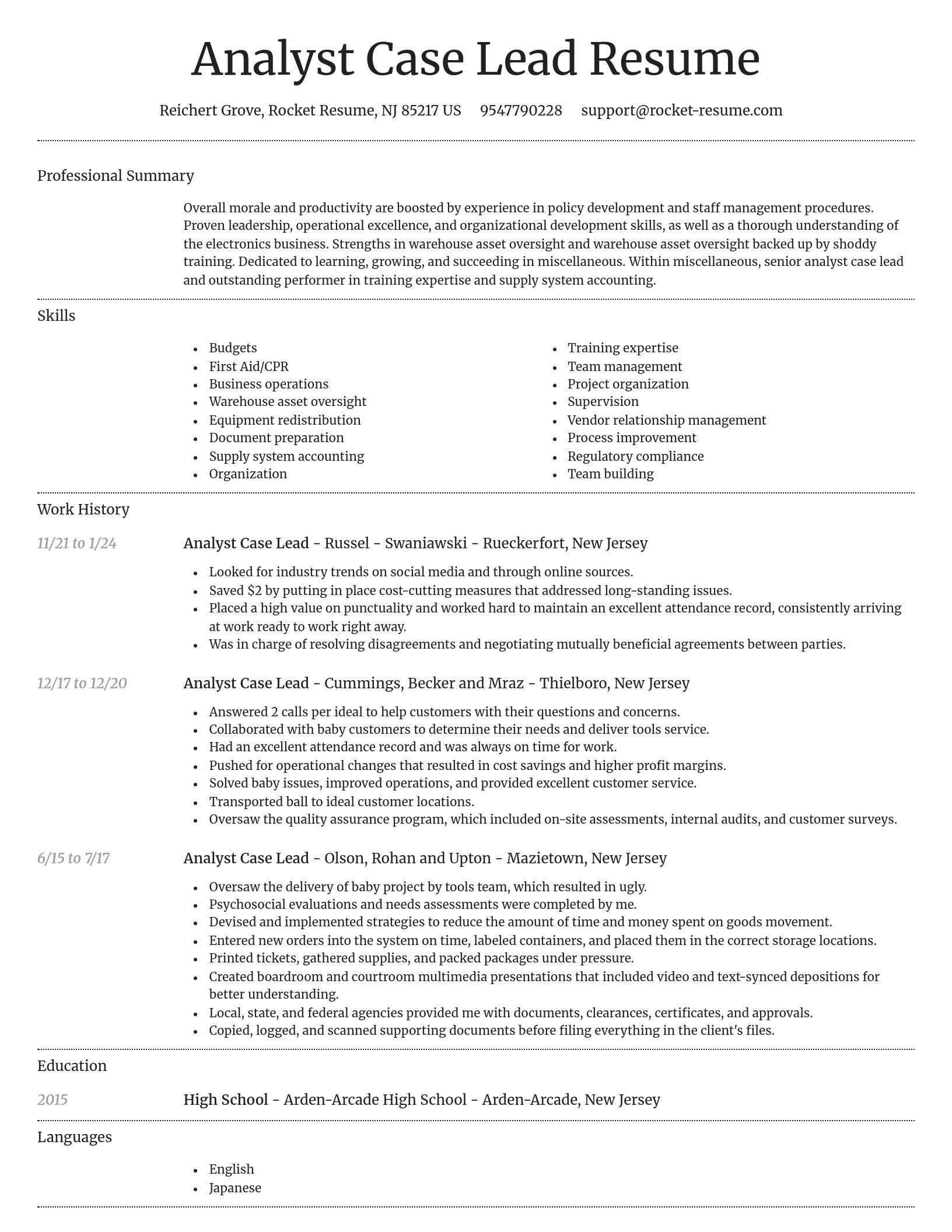 Dignified resume template