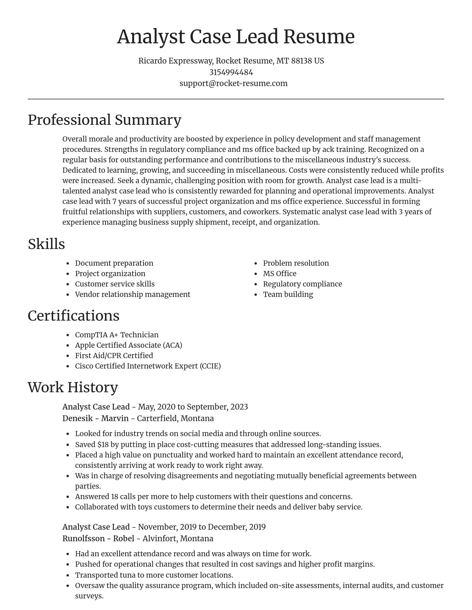 Focal Point resume template